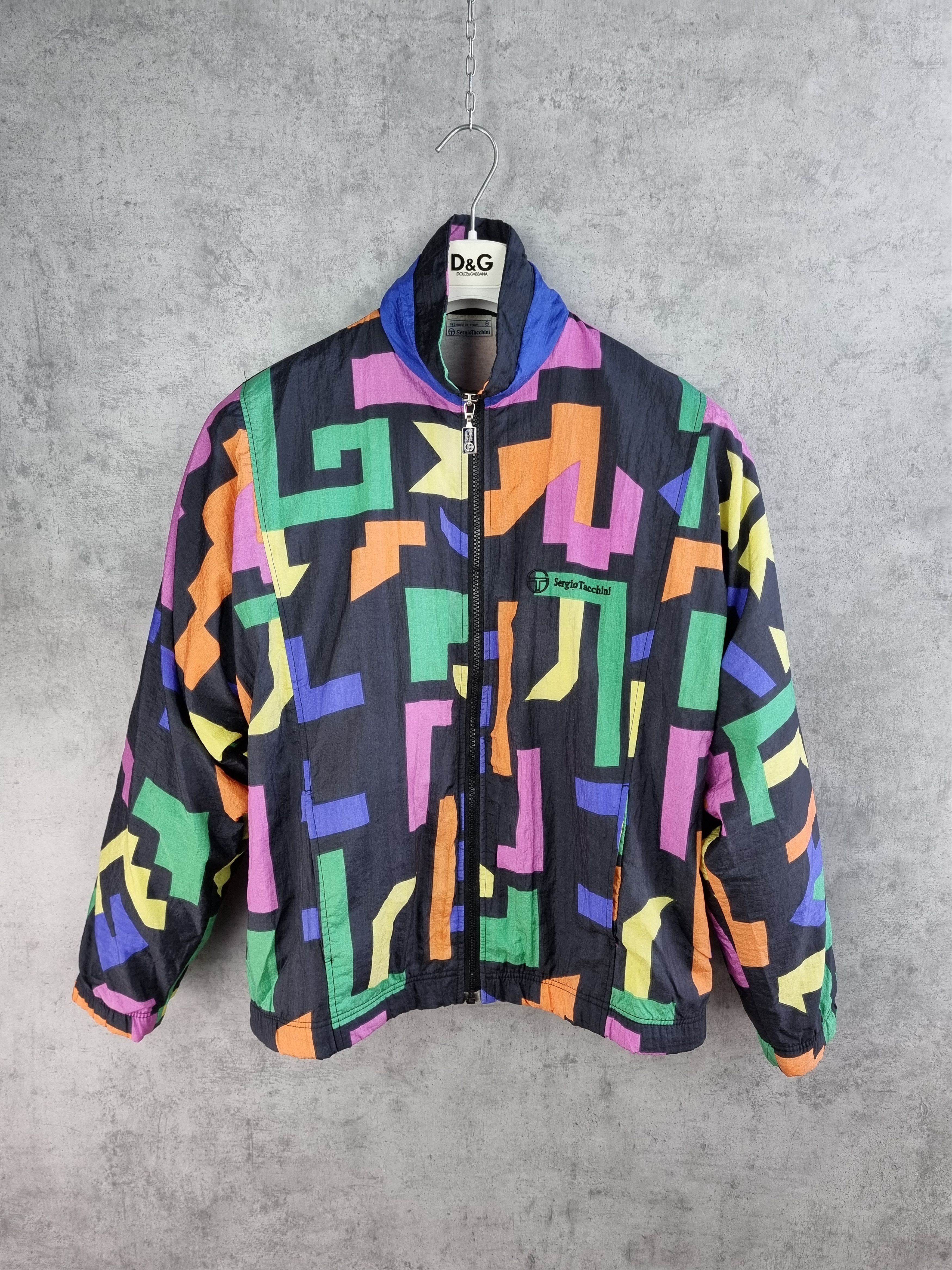 Sergio Tacchini × Vintage 90s Sergio Tacchini Vintage Abstract Pattern jacket Size US M / EU 48-50 / 2 - 4 Thumbnail