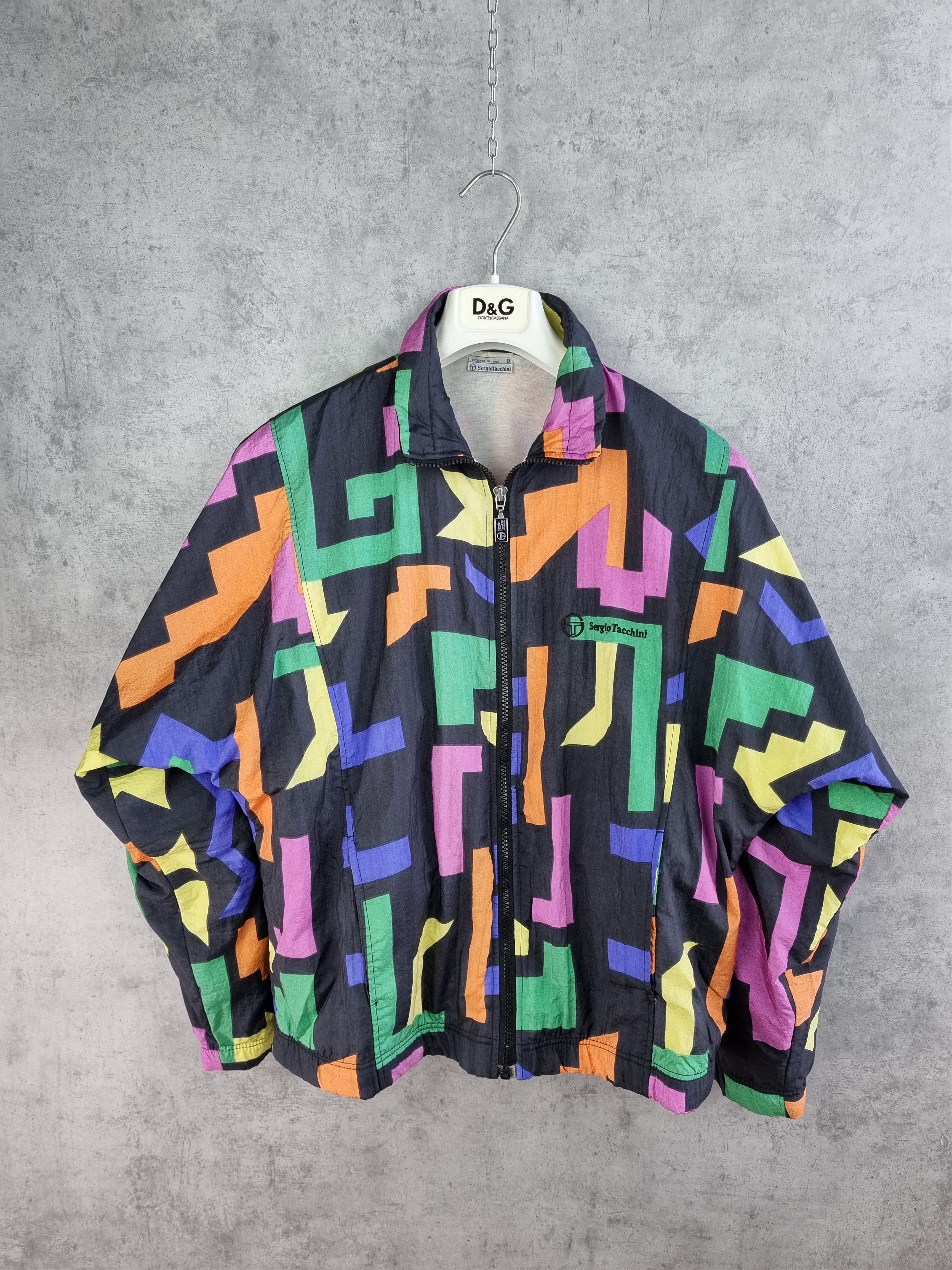 Sergio Tacchini × Vintage 90s Sergio Tacchini Vintage Abstract Pattern jacket Size US M / EU 48-50 / 2 - 1 Thumbnail