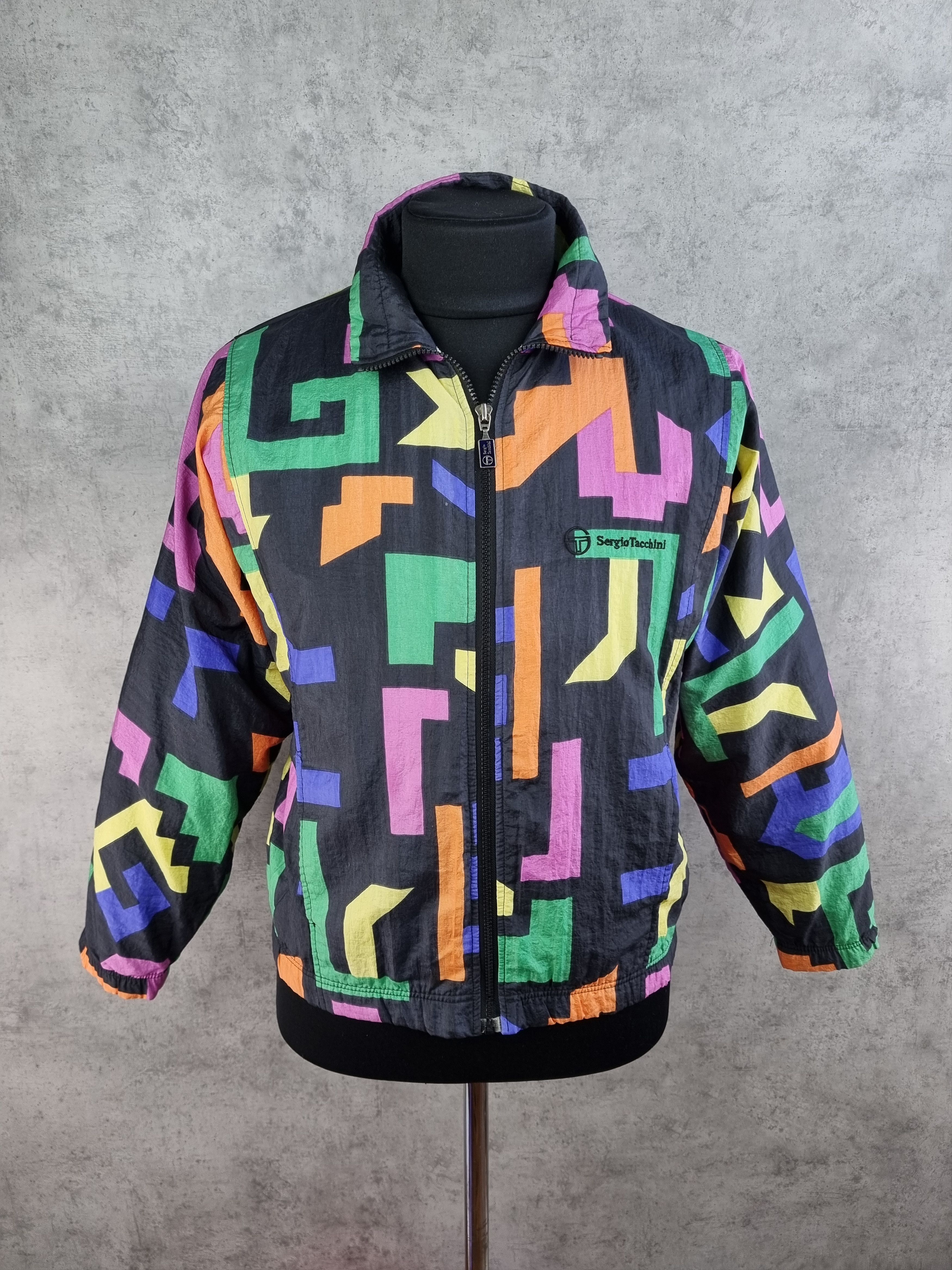Sergio Tacchini × Vintage 90s Sergio Tacchini Vintage Abstract Pattern jacket Size US M / EU 48-50 / 2 - 5 Thumbnail
