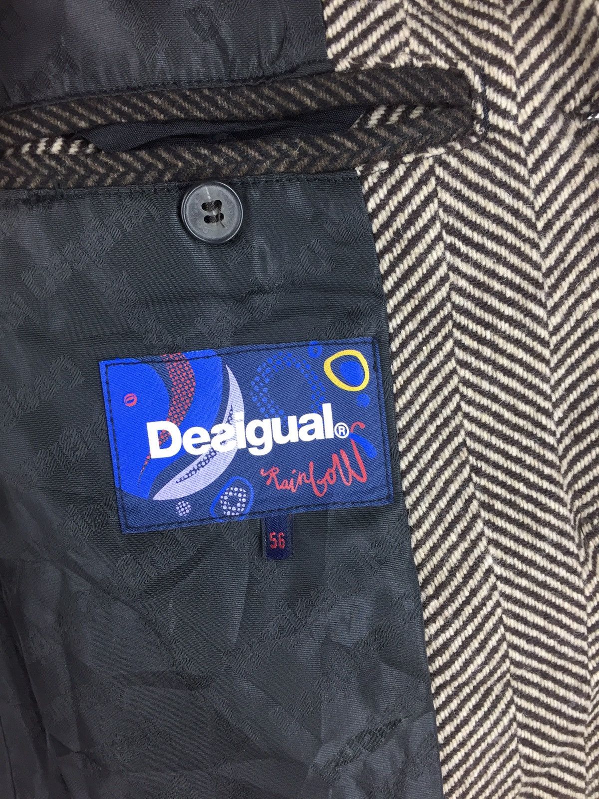 Desigual Herringbone Patchwork Tweed Inspire CDG Jacket Size US L / EU 52-54 / 3 - 10 Thumbnail