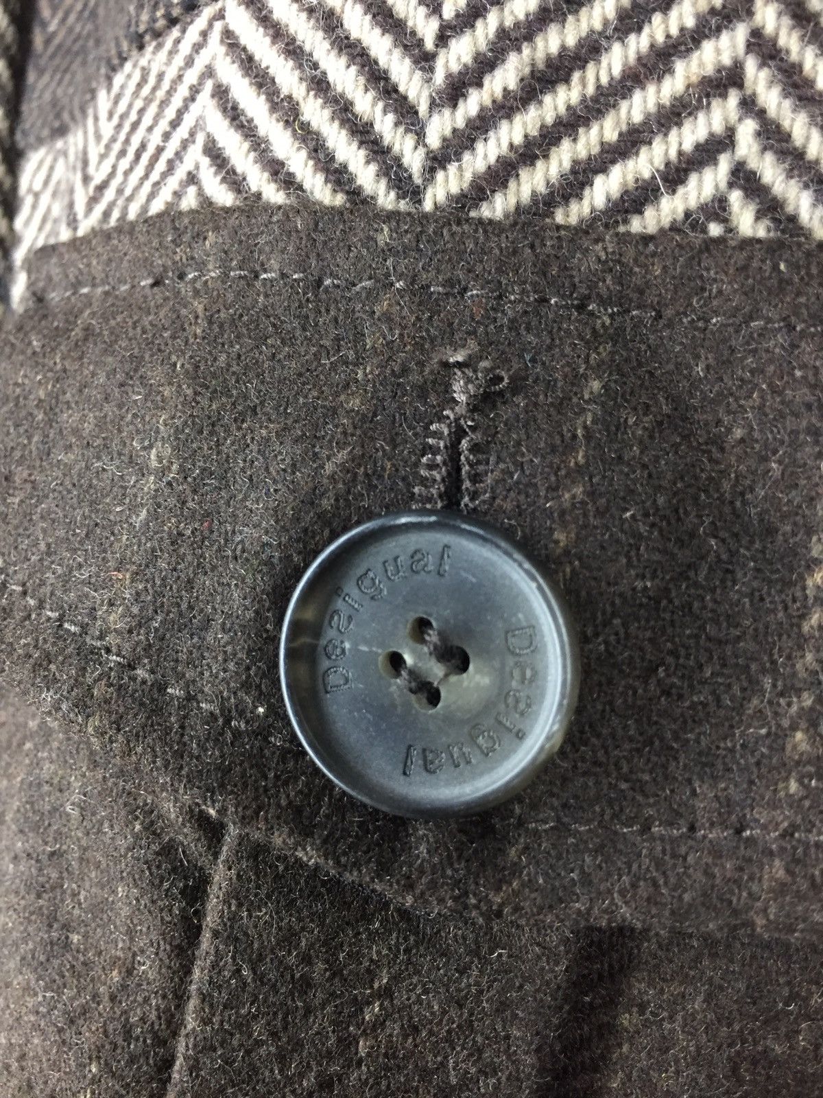 Desigual Herringbone Patchwork Tweed Inspire CDG Jacket Size US L / EU 52-54 / 3 - 9 Thumbnail