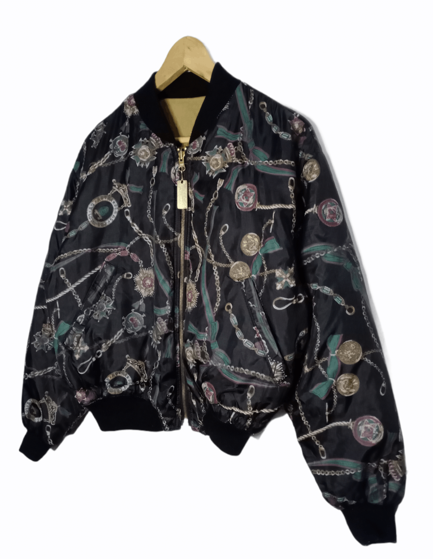Designer VINTAGE QUIED-PIE BAROQUE STYLE REVERSIBLE BOMBER JACKET Size US M / EU 48-50 / 2 - 2 Thumbnail