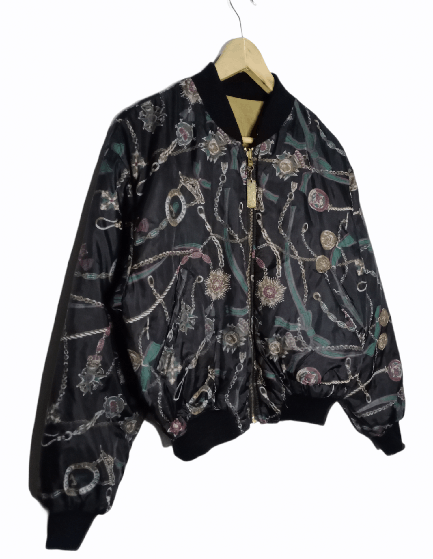 Designer VINTAGE QUIED-PIE BAROQUE STYLE REVERSIBLE BOMBER JACKET Size US M / EU 48-50 / 2 - 3 Thumbnail