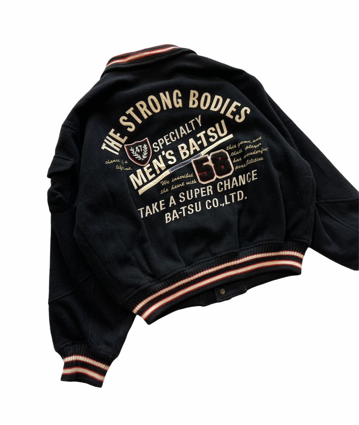 Japanese Brand VINTAGE BA-TSU CHAMPIONS WOOL VARSITY JACKET Size US L / EU 52-54 / 3 - 5 Thumbnail