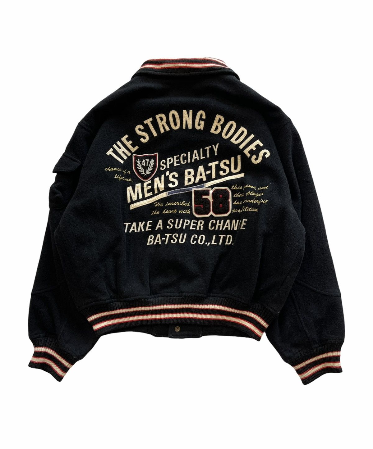 Japanese Brand VINTAGE BA-TSU CHAMPIONS WOOL VARSITY JACKET Size US L / EU 52-54 / 3 - 9 Thumbnail