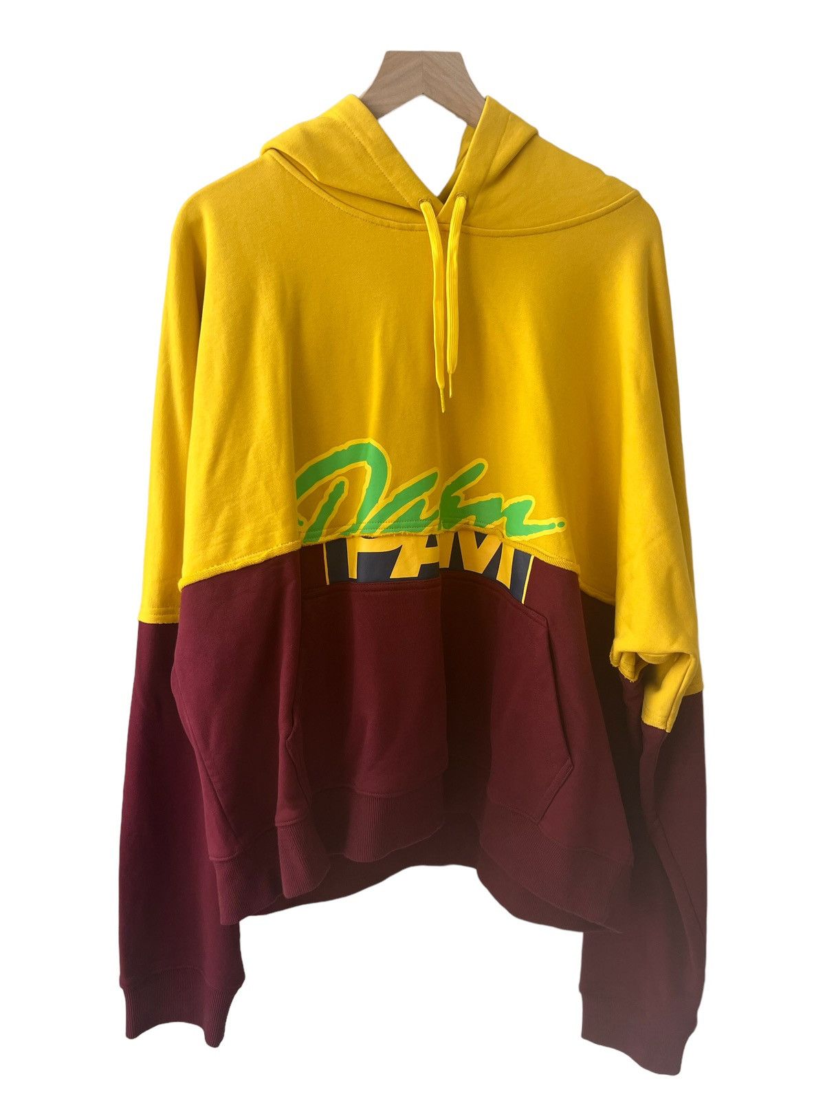 image of Perks And Mini P.a.m. Split Hoodie in Burgundy/Yellow, Men's (Size XL)