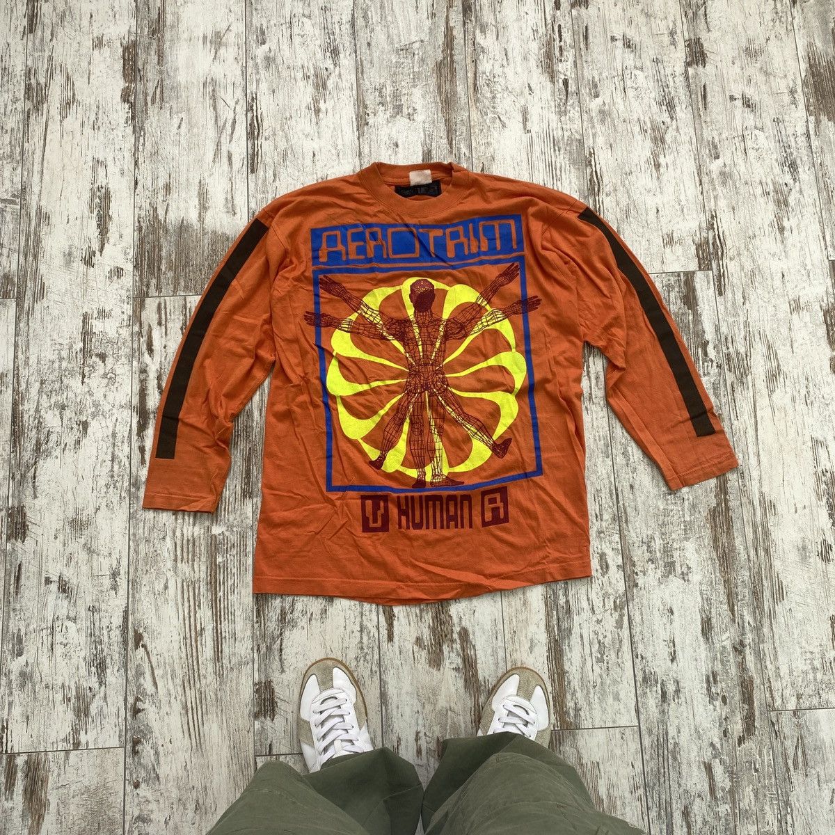 Vintage Japanese Abstract VR Human Print Longsleeve Tee