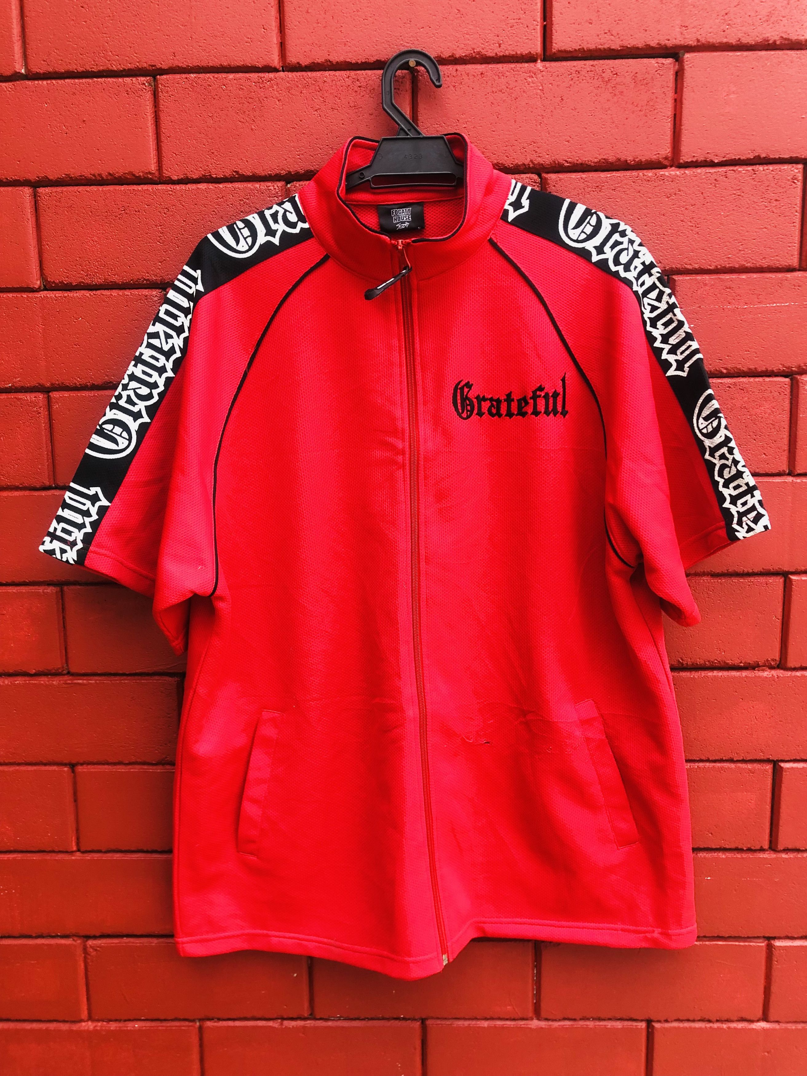 image of Vintage Fogaty Grateful Designer Fashion Style Shirt in Red, Men's (Size Large)