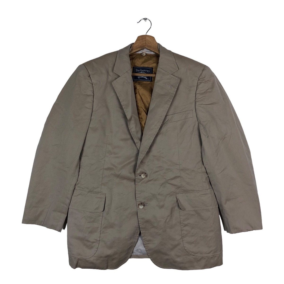 image of Burberrys Check Blazer Jacket in Brown, Men's (Size Medium)