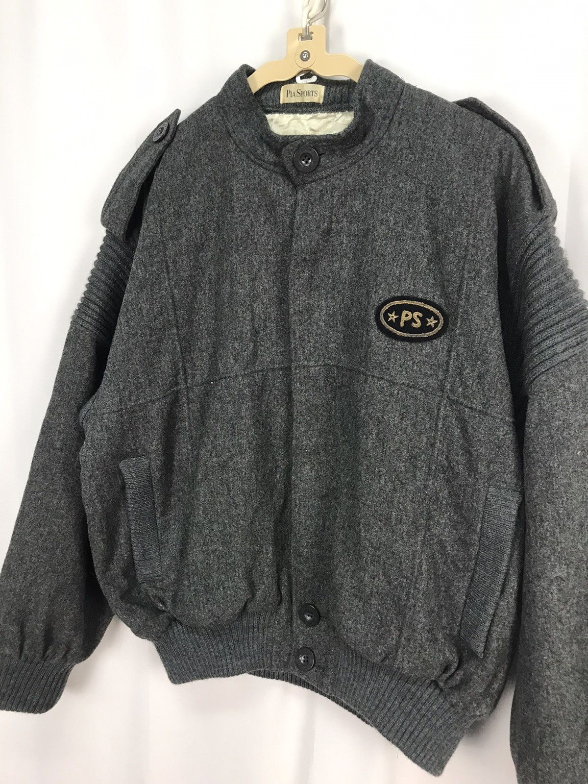 Japanese Brand × Sports Specialties × Vintage Pia sport button up wool bombers jacket Size US M / EU 48-50 / 2 - 7 Thumbnail