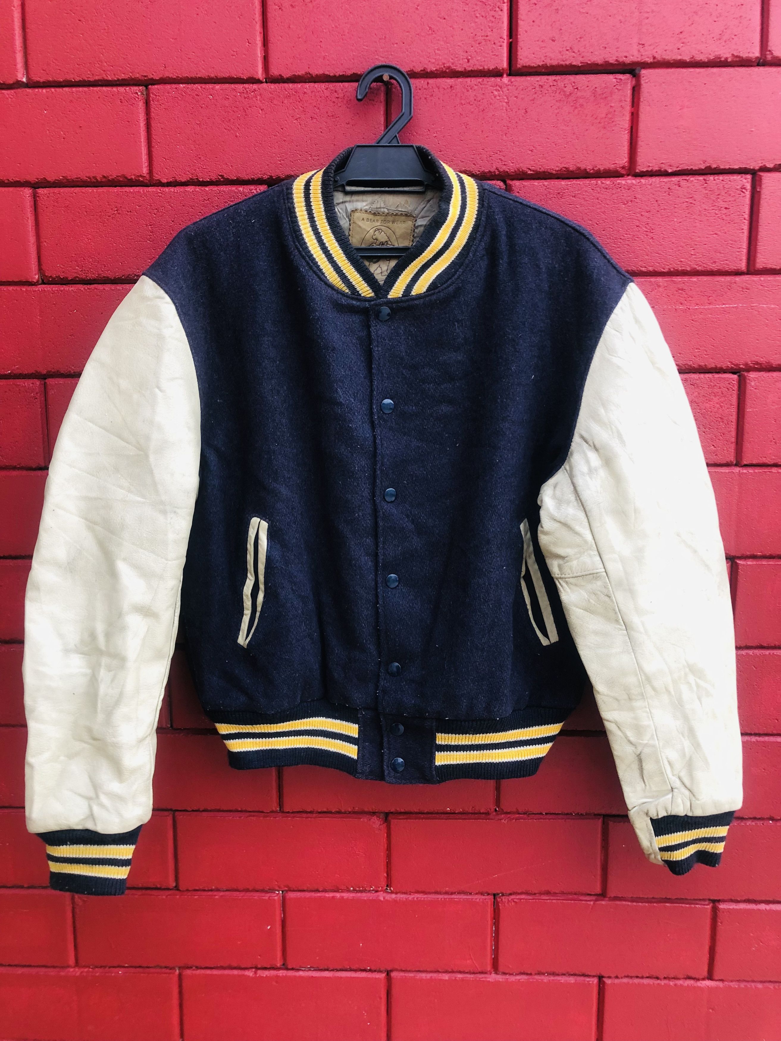Vintage Golden Bear Designed Fashion Style Varsity Jacket