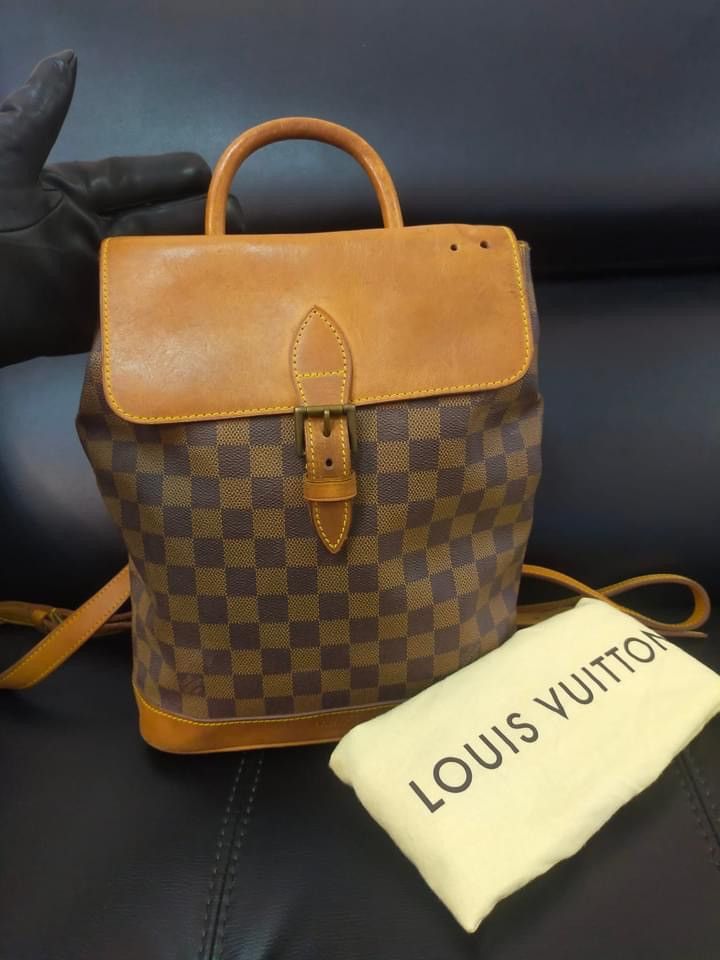 Auth LOUIS VUITTON Centenaire Soho Damier Ebene Backpack Bag Purse