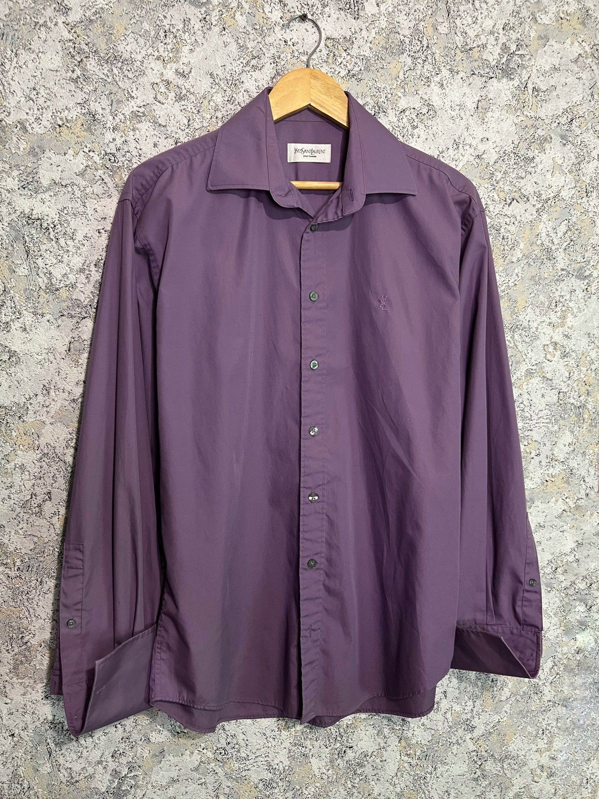 Yves Saint Laurent Purple YSL Cufflinks Shirt Logo Longsleeve Size US M / EU 48-50 / 2 - 2 Thumbnail