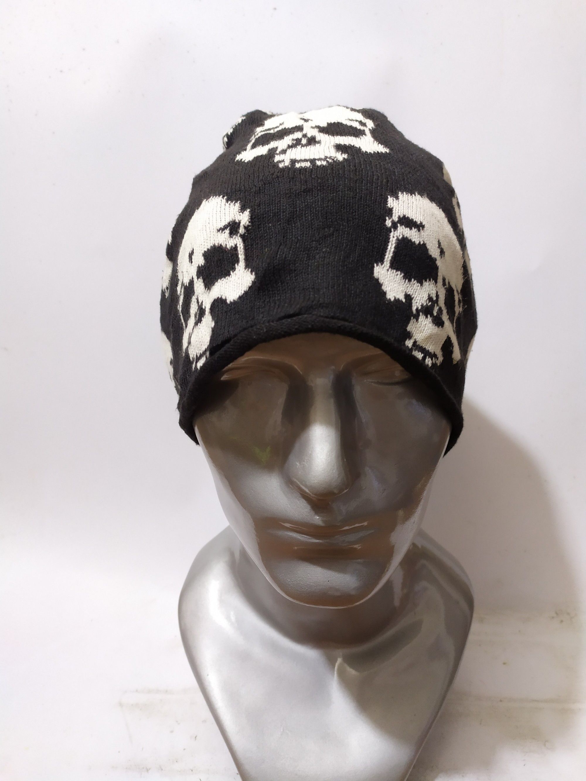 Japanese Brand 🔥Full print Skulls Skeleton Punk Bondage Beanie Hats Size ONE SIZE - 2 Thumbnail