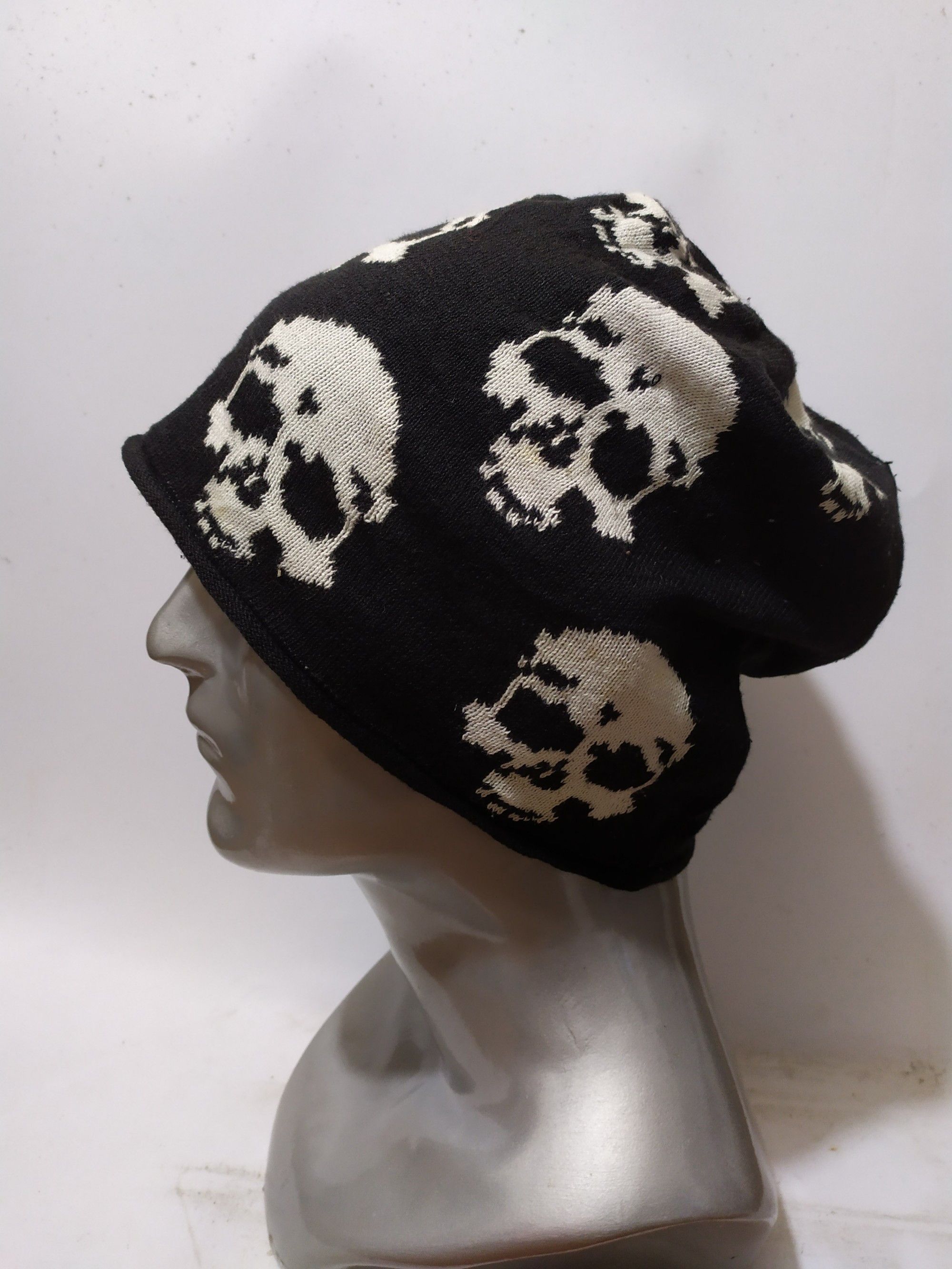 Japanese Brand 🔥Full print Skulls Skeleton Punk Bondage Beanie Hats Size ONE SIZE - 4 Thumbnail