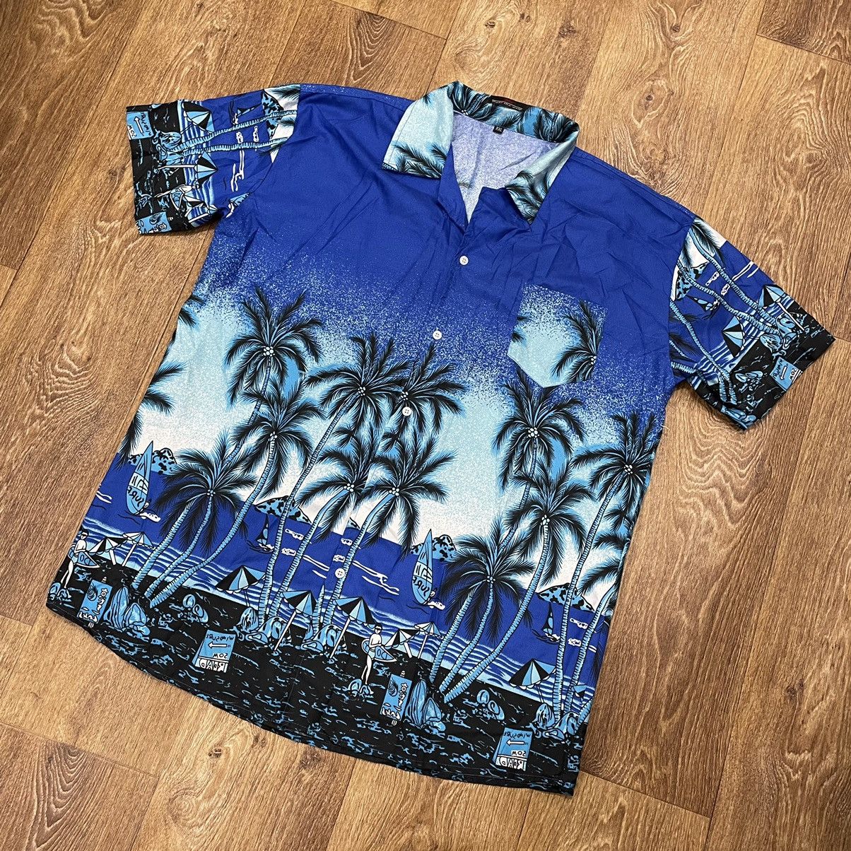 Vintage Vintage 90s Hawaiian Graphic Tee All Over Print Streetwear X Size US XXL / EU 58 / 5 - 2 Thumbnail