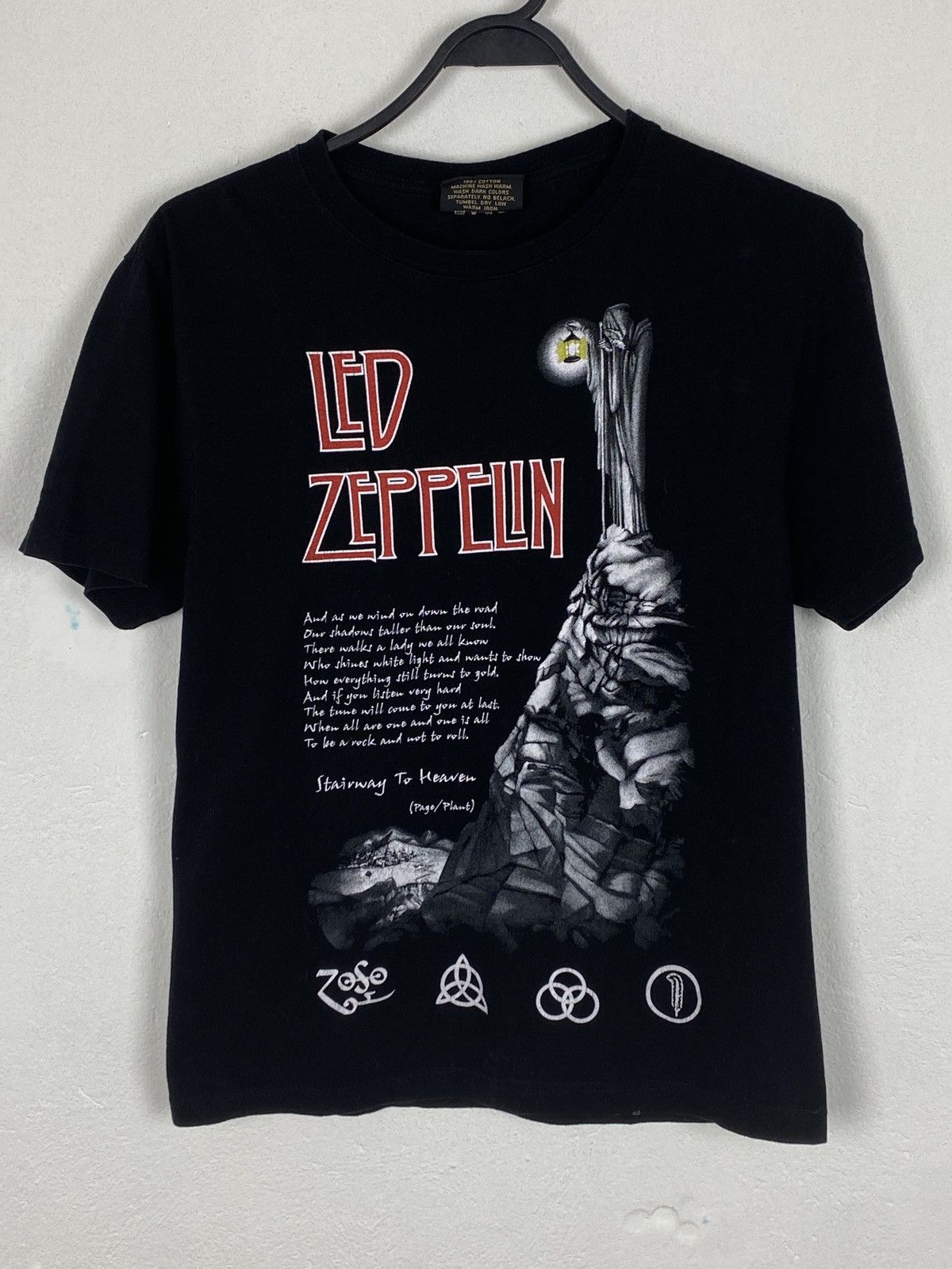 Led Zeppelin Stairway To Heaven Hermit T-Shirt - Official Band Tee, Men's Black, Soft Cotton, Unisex Sizing