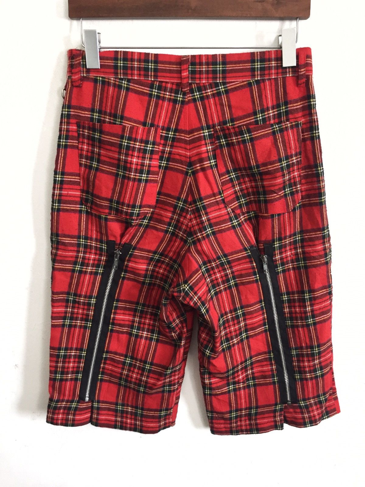 Sex Pot ReVeNGe 🇯🇵 Made Tartan Punker Multi Zipper Cropped Pants Size US 29 - 2 Thumbnail