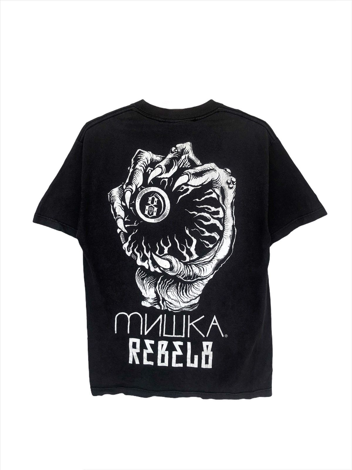 image of Mishka x Rebel 8 Sickmnwka X Rebel 8 Backhit Print Logo Streetwear Shirt in Black (Size Medium)