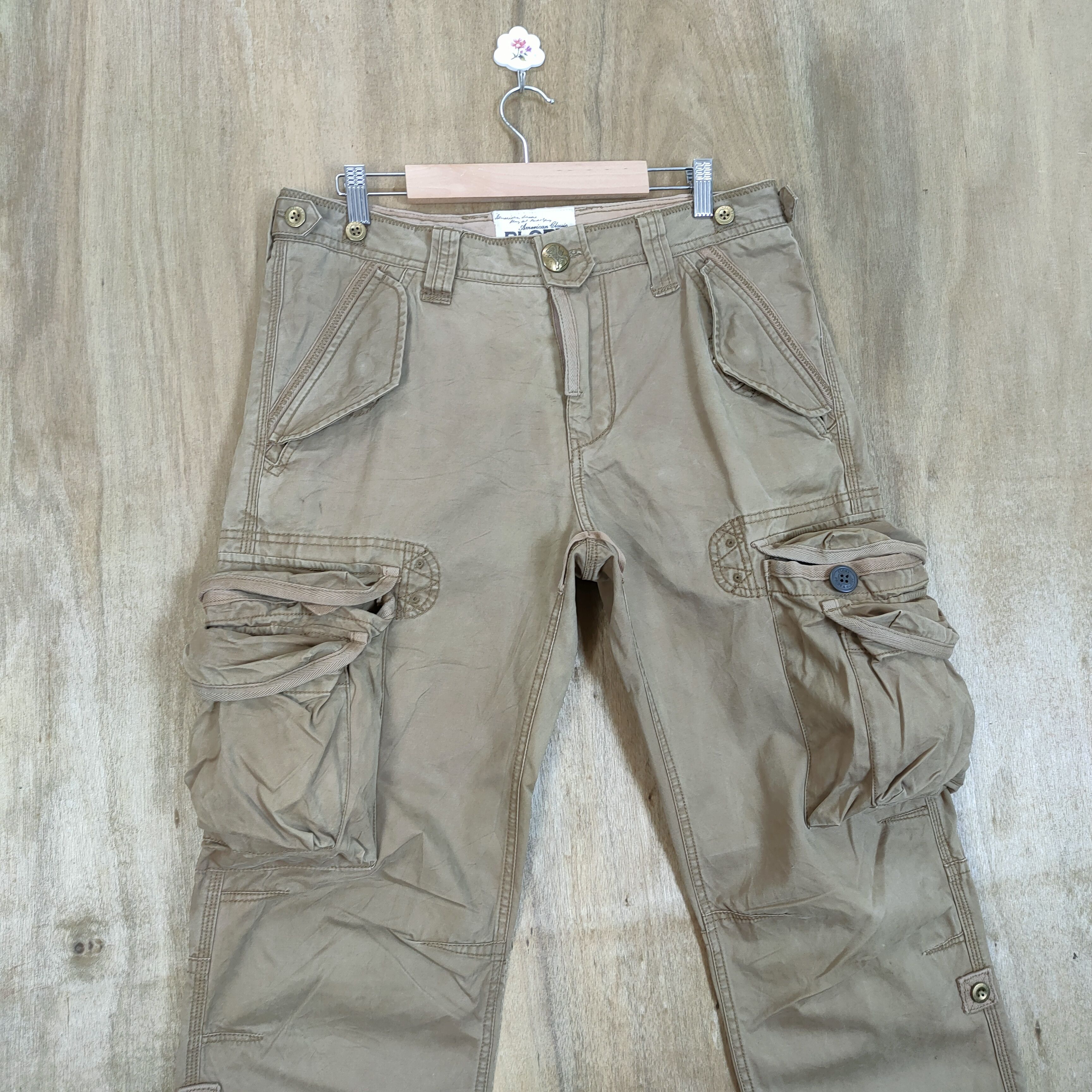 Japanese Brand VINTAGE PLORY 3D POCKET CARGO PANTS Size US 34 / EU 50 - 2 Thumbnail