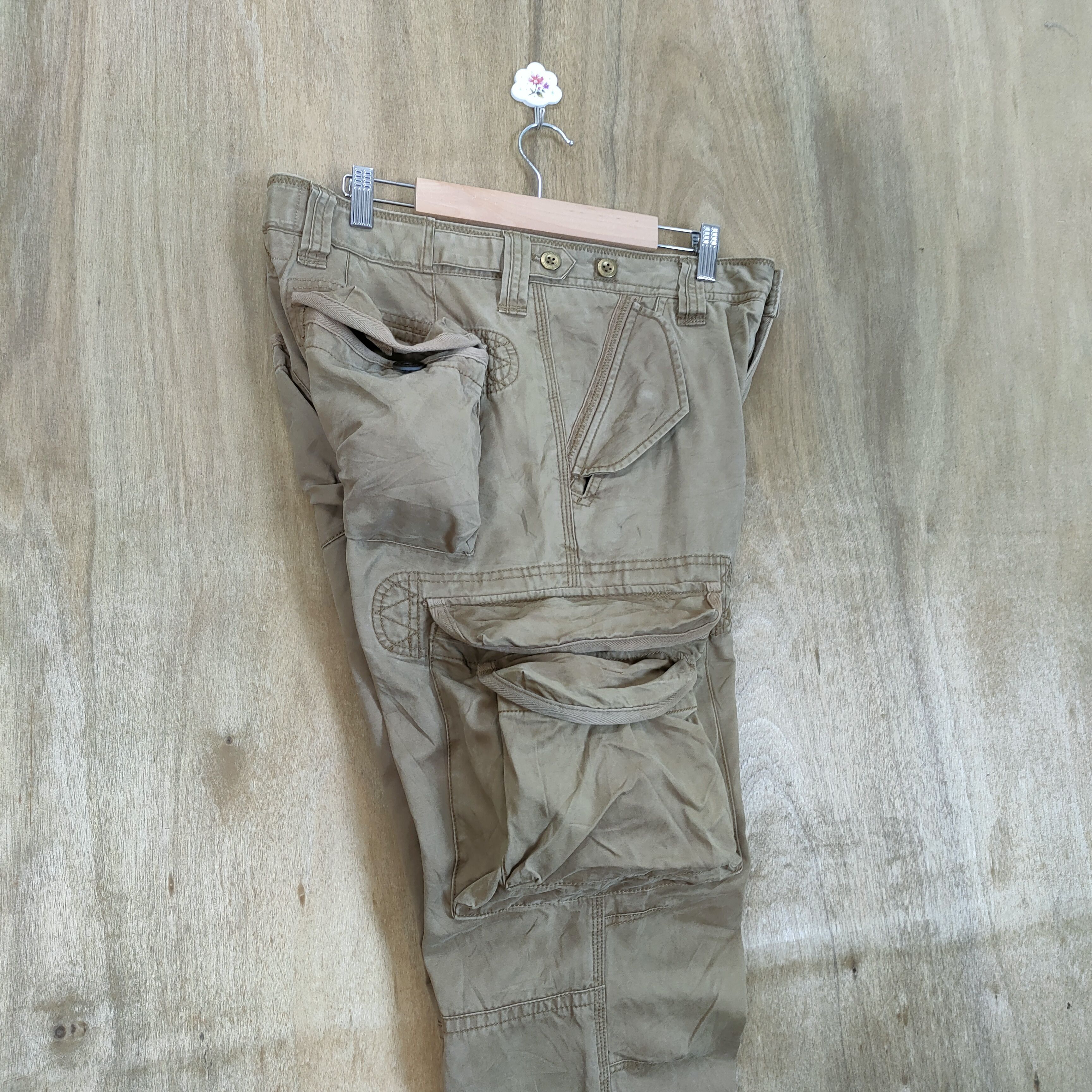 Japanese Brand VINTAGE PLORY 3D POCKET CARGO PANTS Size US 34 / EU 50 - 17 Thumbnail