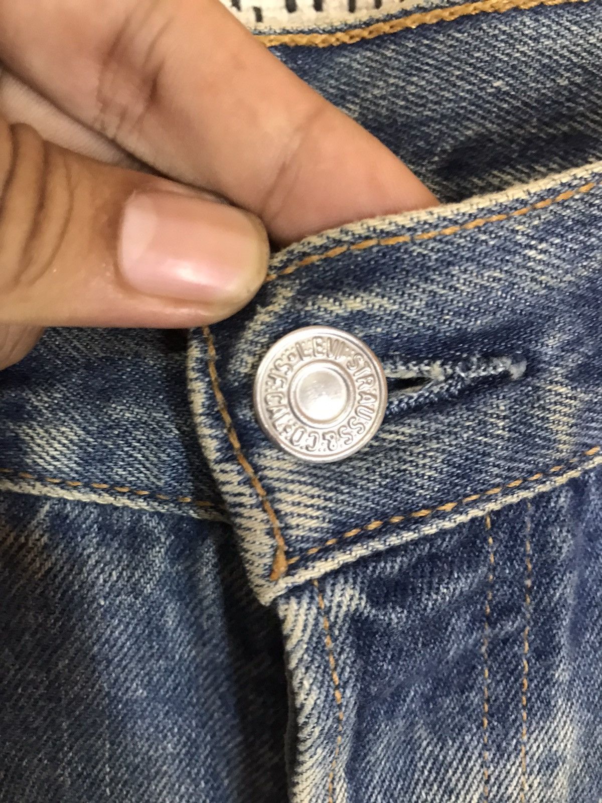 Levi's × Vintage ‼️VTG 90s LEVIS 501 DISTRESSED DENIM NICE DESIGN Size US 34 / EU 50 - 3 Thumbnail