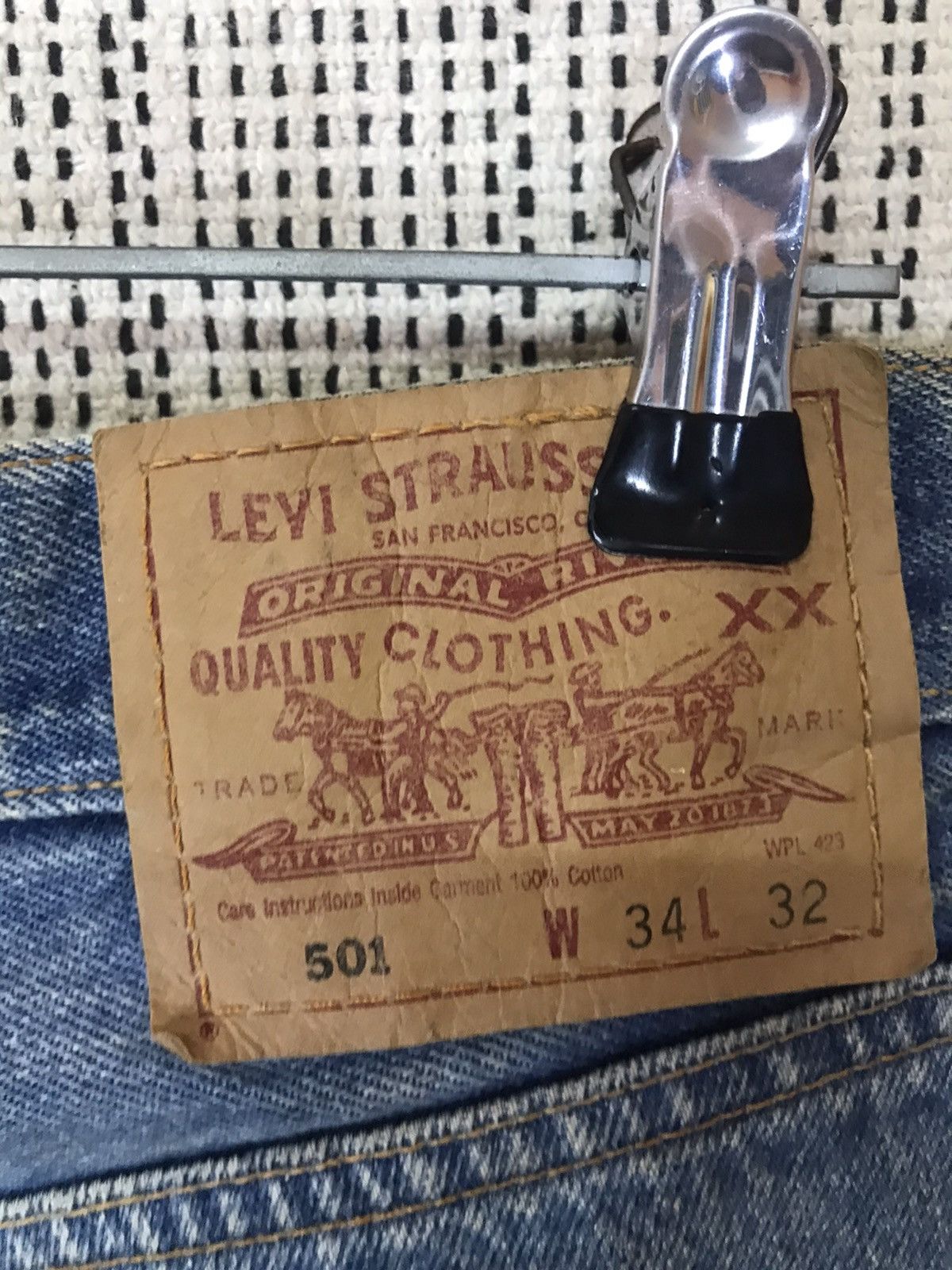 Levi's × Vintage ‼️VTG 90s LEVIS 501 DISTRESSED DENIM NICE DESIGN Size US 34 / EU 50 - 7 Thumbnail
