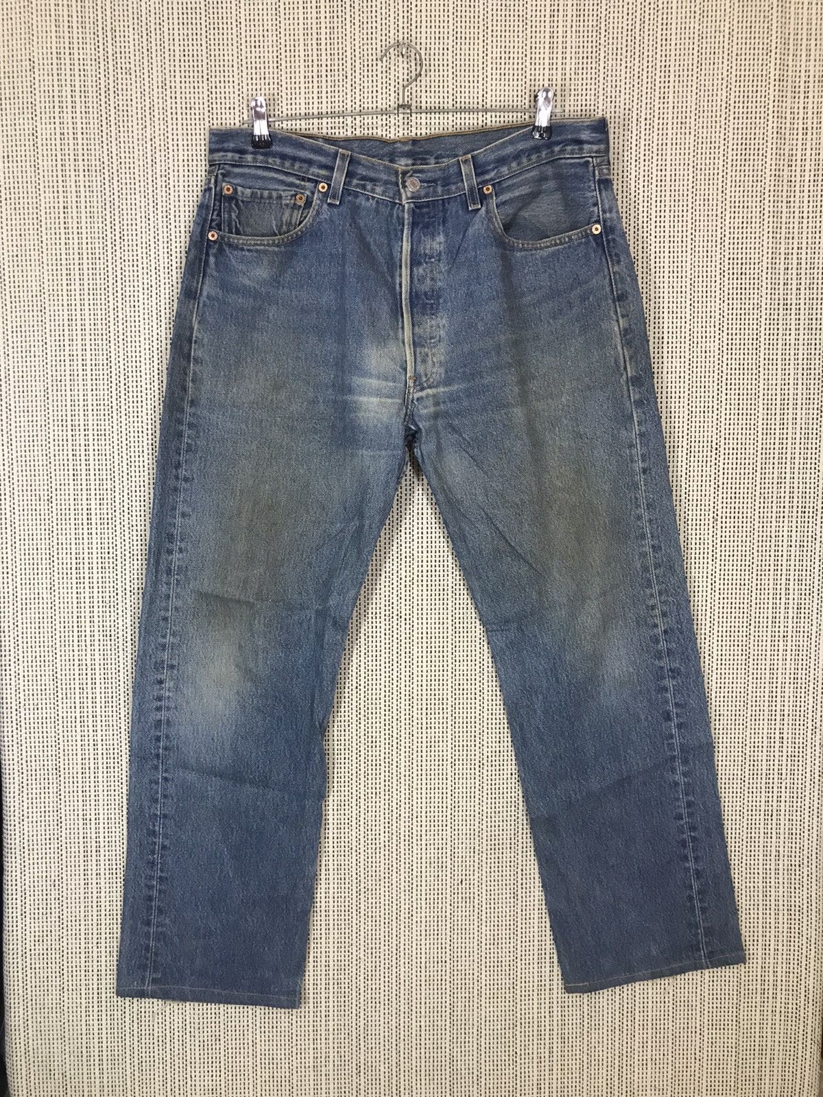 Levi's × Vintage ‼️VTG 90s LEVIS 501 DISTRESSED DENIM NICE DESIGN Size US 34 / EU 50 - 2 Thumbnail