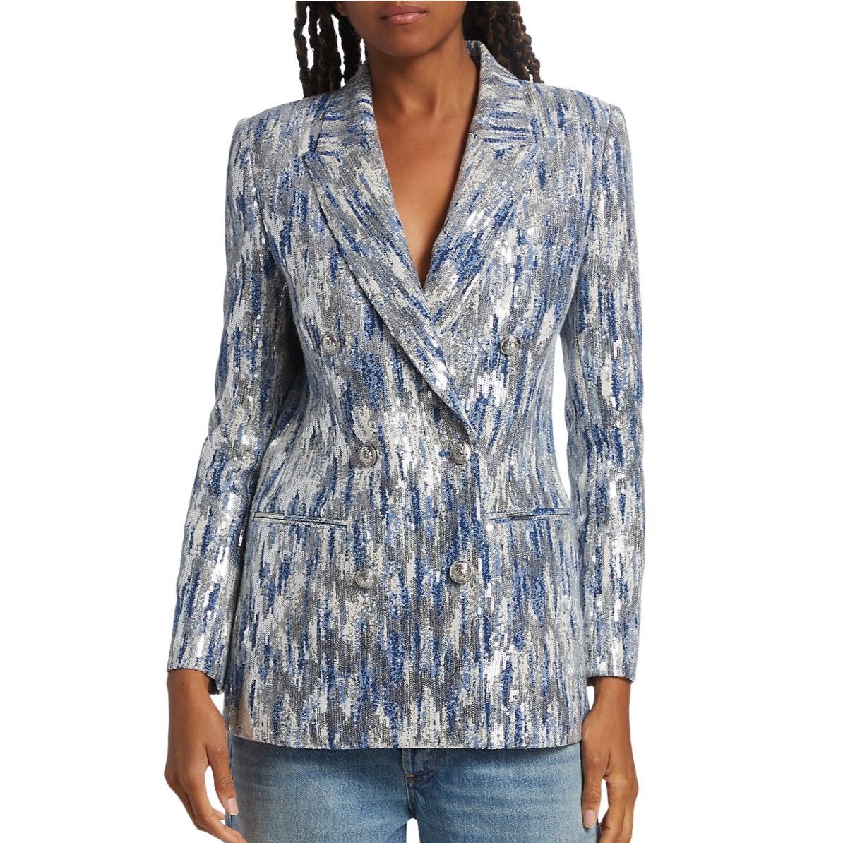 Derek Lam 10 Crosby × Designer Derek Lam 10 Crosby Walter Sequined Double-Breasted Jacket Size XL / US 12-14 / IT 48-50 - 1 Thumbnail