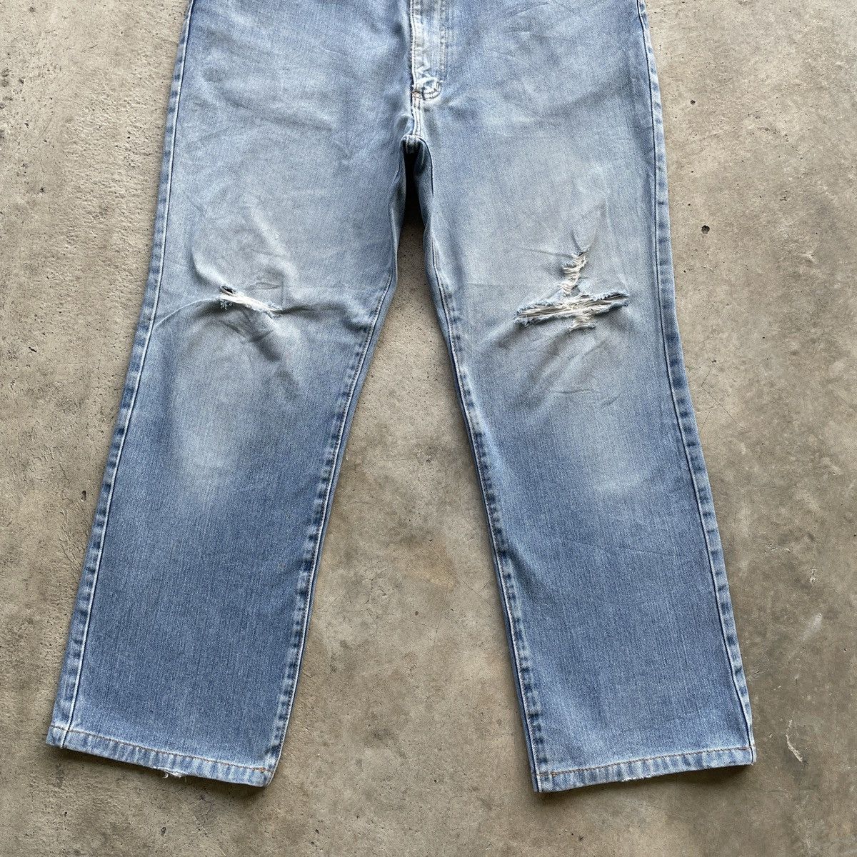 Jean × Vintage × Wrangler Vintage Wrangler Faded Denim Jeans Pants Distressed W33 Size US 33 - 4 Thumbnail