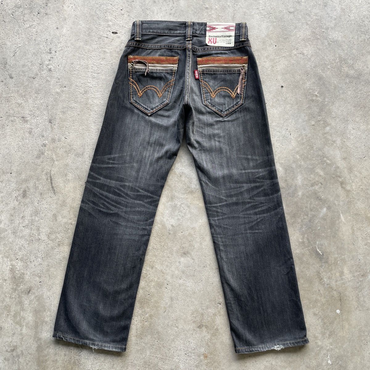 Edwin Vintage Edwin Faded Black Distressed Denim Jeans Pants W29 Size US 29 - 1 Thumbnail