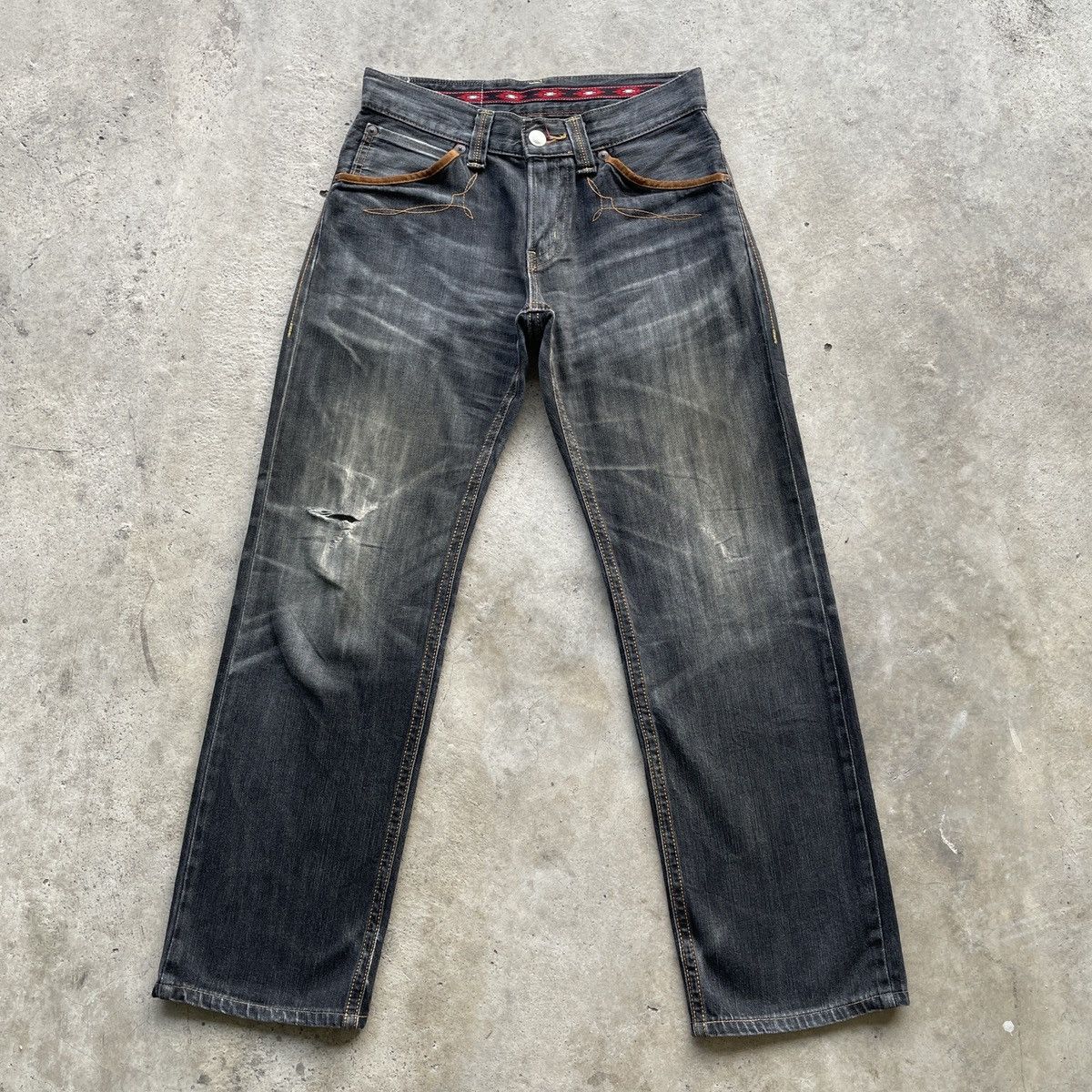 Edwin Vintage Edwin Faded Black Distressed Denim Jeans Pants W29 Size US 29 - 2 Thumbnail