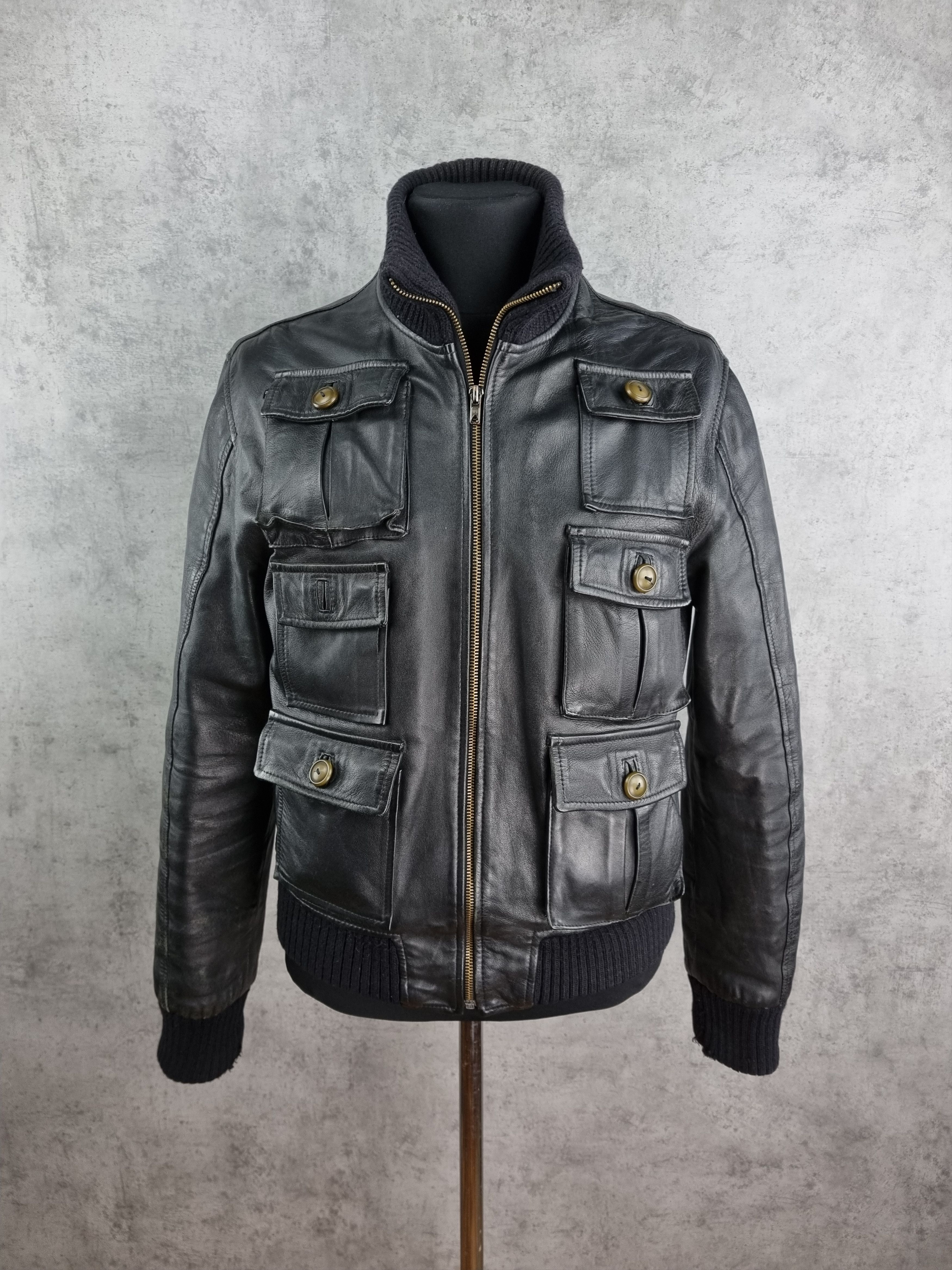 Genuine Leather Leather Biker MultiPockets Jacket Made in Italy GUCCI style Size US M / EU 48-50 / 2 - 3 Thumbnail