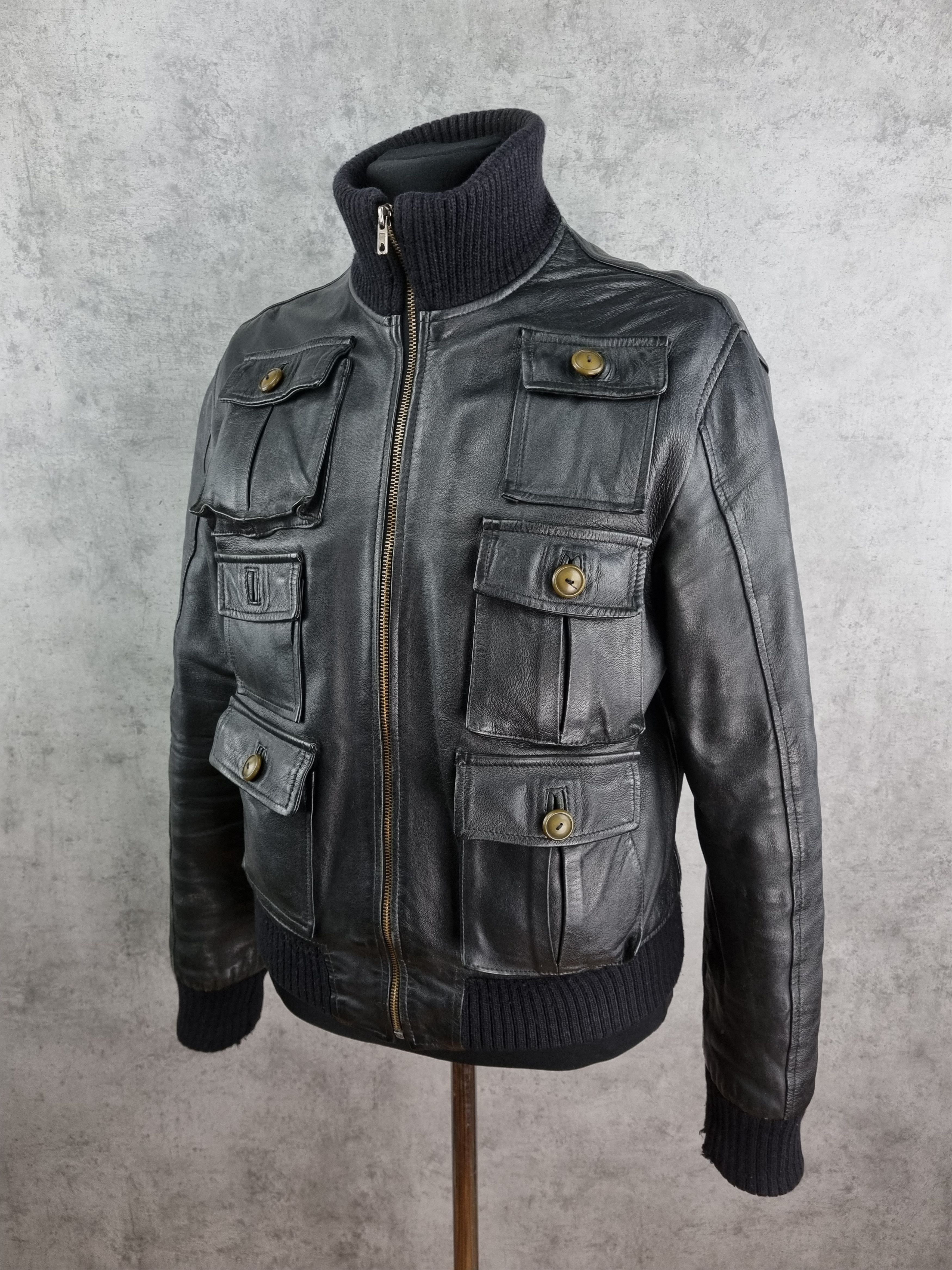 Genuine Leather Leather Biker MultiPockets Jacket Made in Italy GUCCI style Size US M / EU 48-50 / 2 - 4 Thumbnail