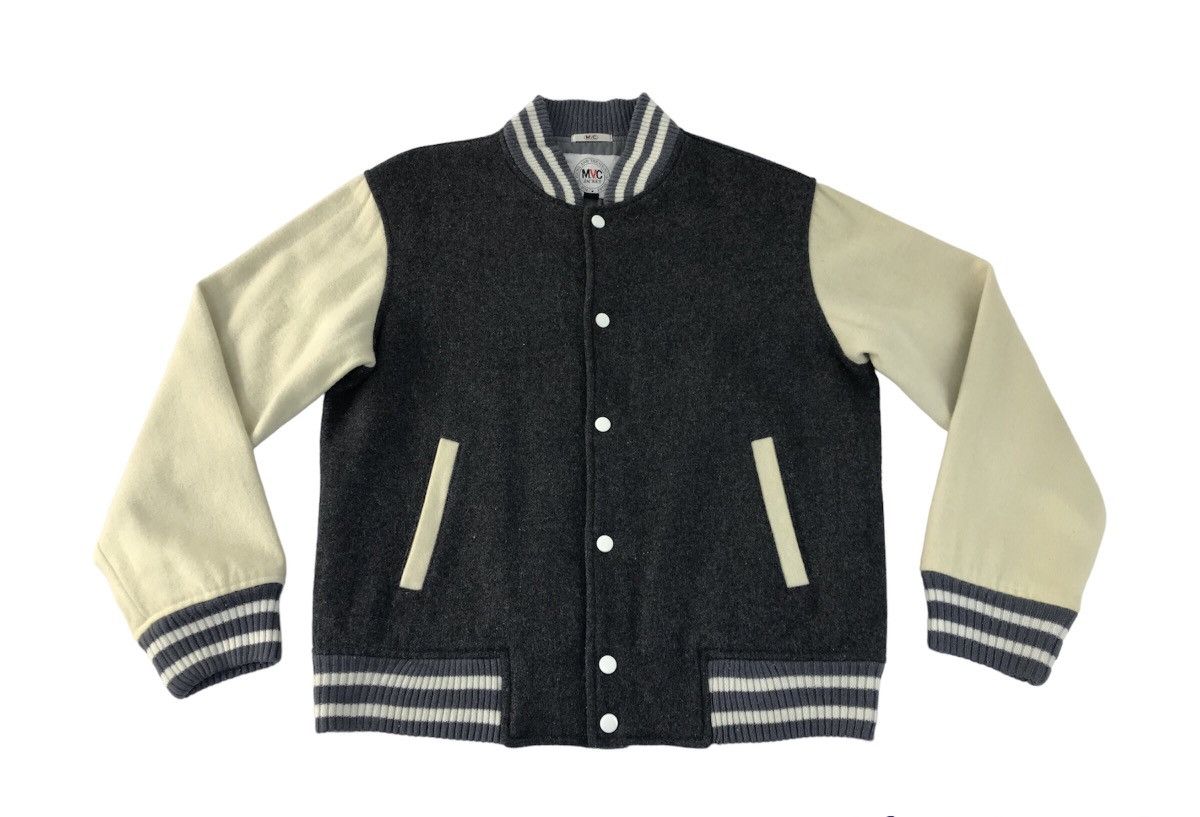Vintage Varsity Mvc Jacket Wool Snap Button Style