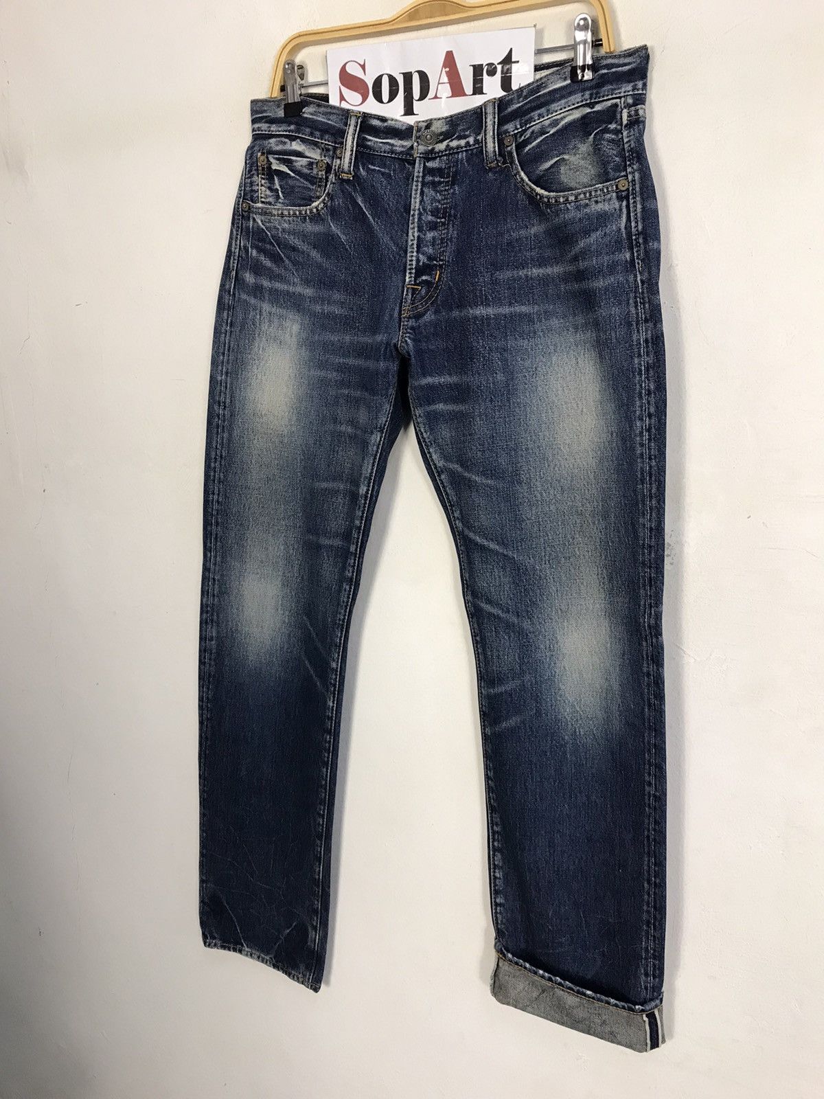 Japanese Brand Sadistic Blue Indigo Blue Denim Style Size US 33 - 4 Thumbnail
