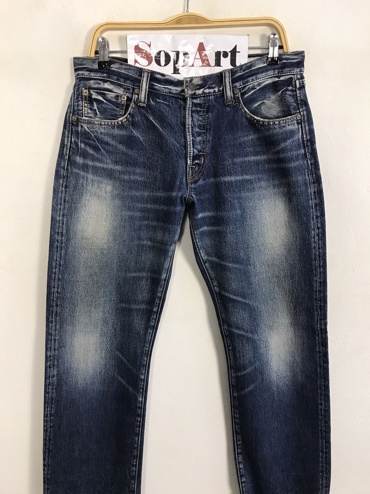 Japanese Brand Sadistic Blue Indigo Blue Denim Style Size US 33 - 3 Thumbnail