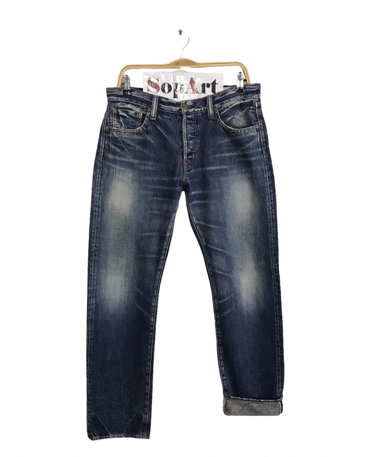 Japanese Brand Sadistic Blue Indigo Blue Denim Style Size US 33 - 1 Thumbnail