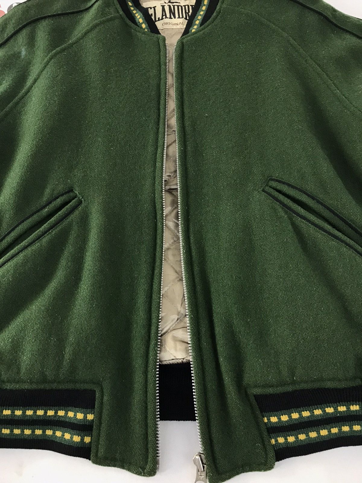 Japanese Brand × Vintage Vtg Men’S Flandre Varsity Jacket Wool Big Logo Back Side Size US L / EU 52-54 / 3 - 6 Thumbnail