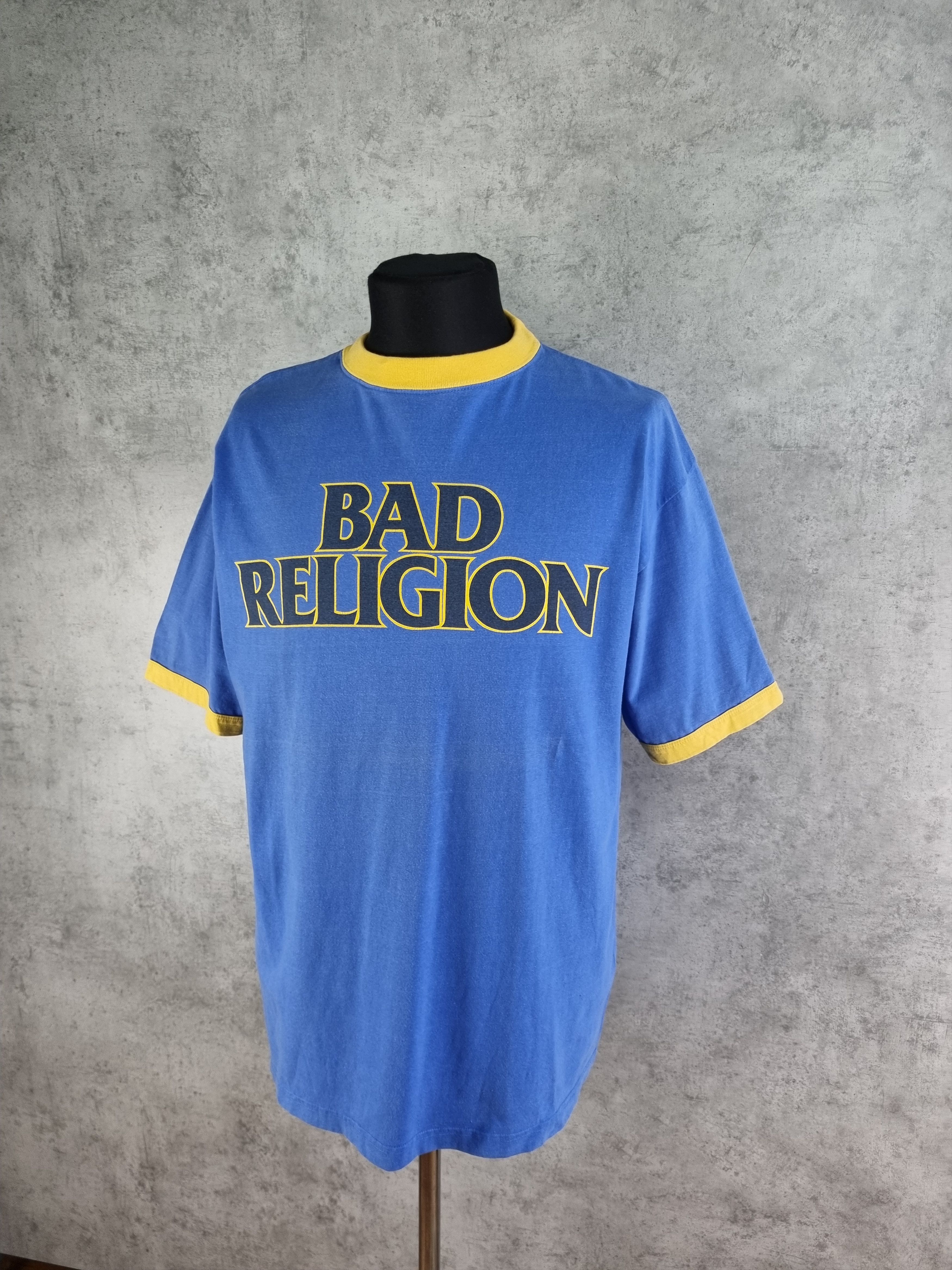 Vintage Vintage Rare BAD RELIGION Baseball Rock Tee Shirt Size US L / EU 52-54 / 3 - 2 Thumbnail