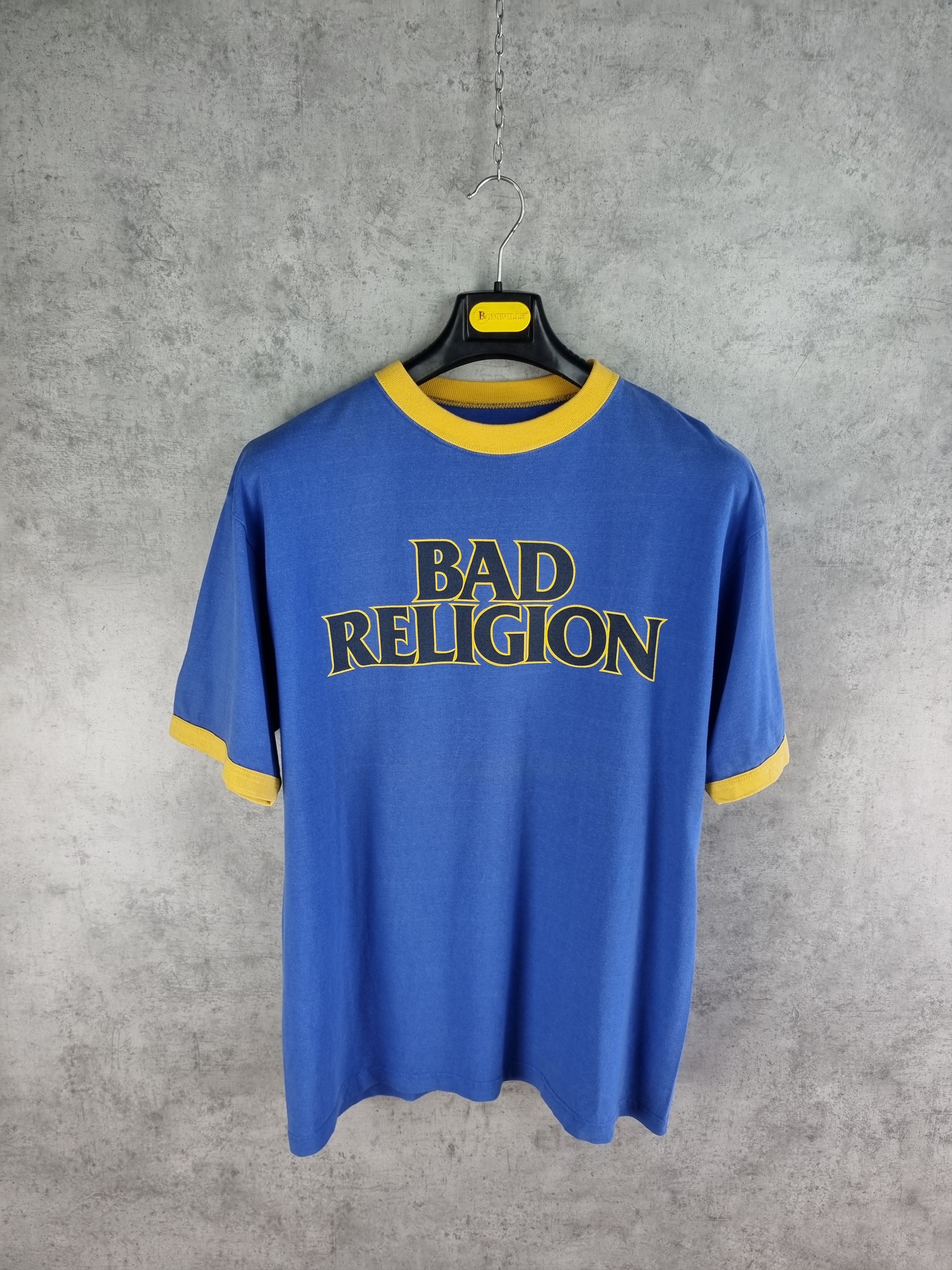 Vintage Vintage Rare BAD RELIGION Baseball Rock Tee Shirt Size US L / EU 52-54 / 3 - 4 Thumbnail