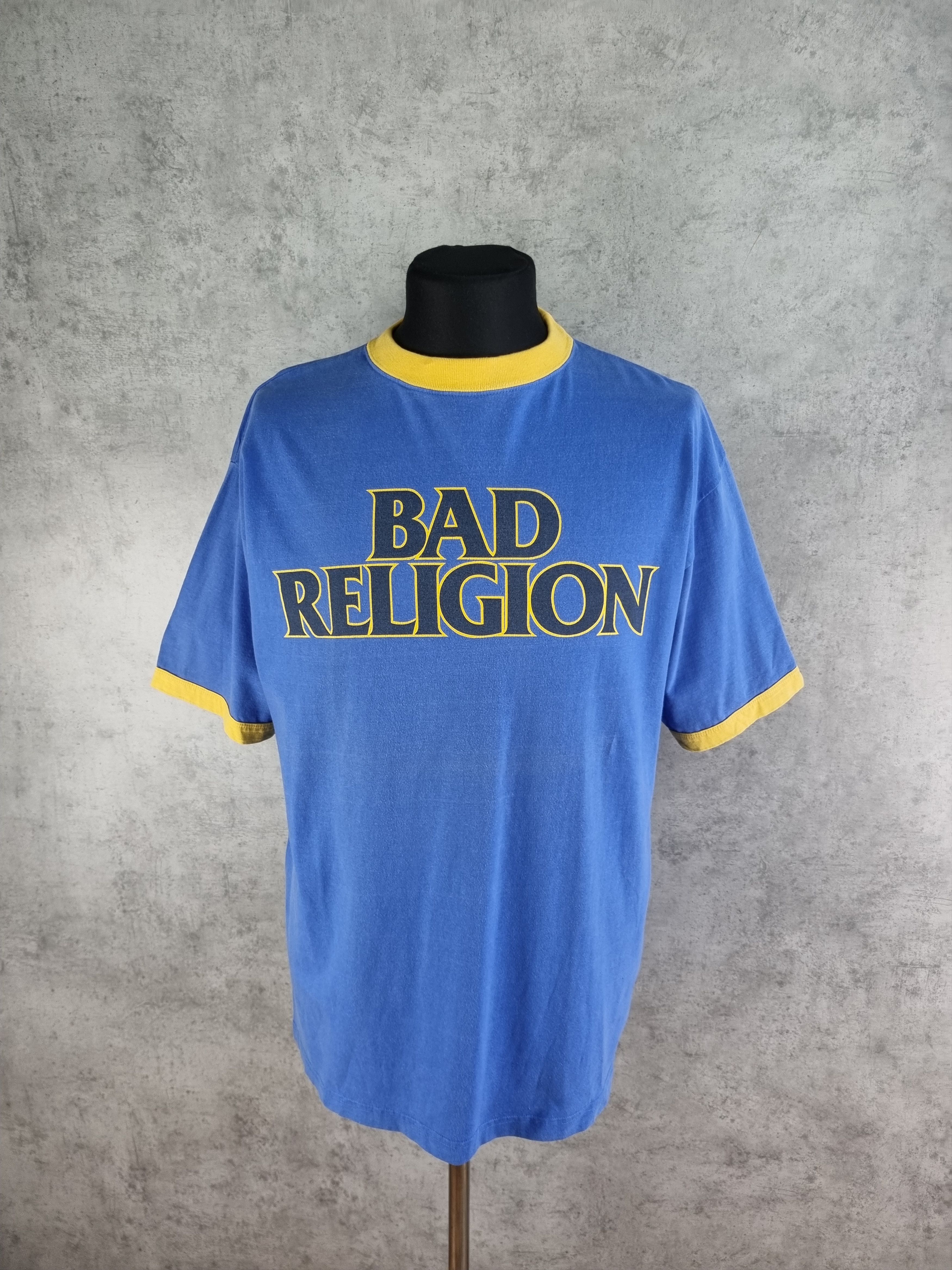 Vintage Vintage Rare BAD RELIGION Baseball Rock Tee Shirt Size US L / EU 52-54 / 3 - 1 Thumbnail