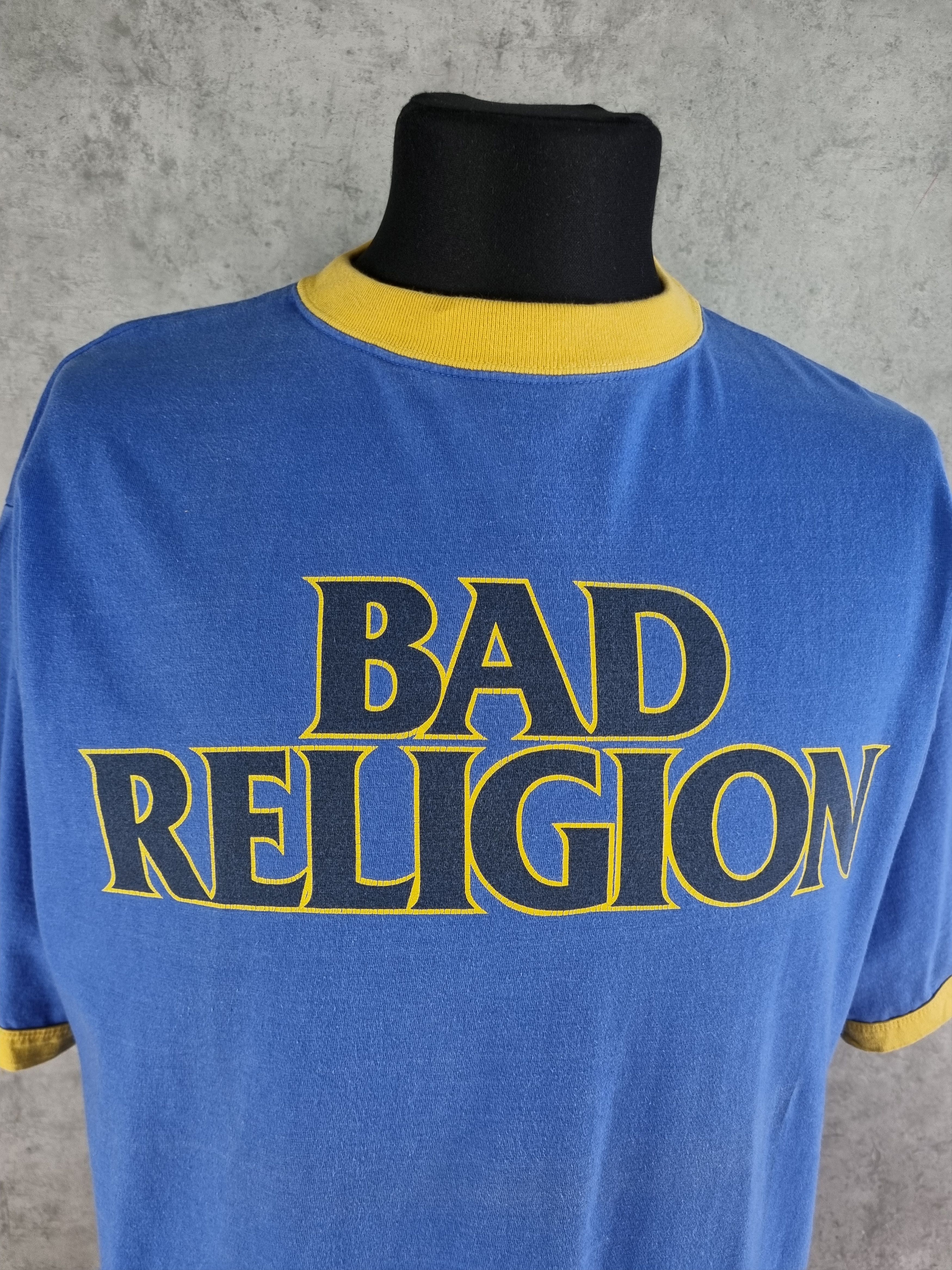 Vintage Vintage Rare BAD RELIGION Baseball Rock Tee Shirt Size US L / EU 52-54 / 3 - 6 Thumbnail