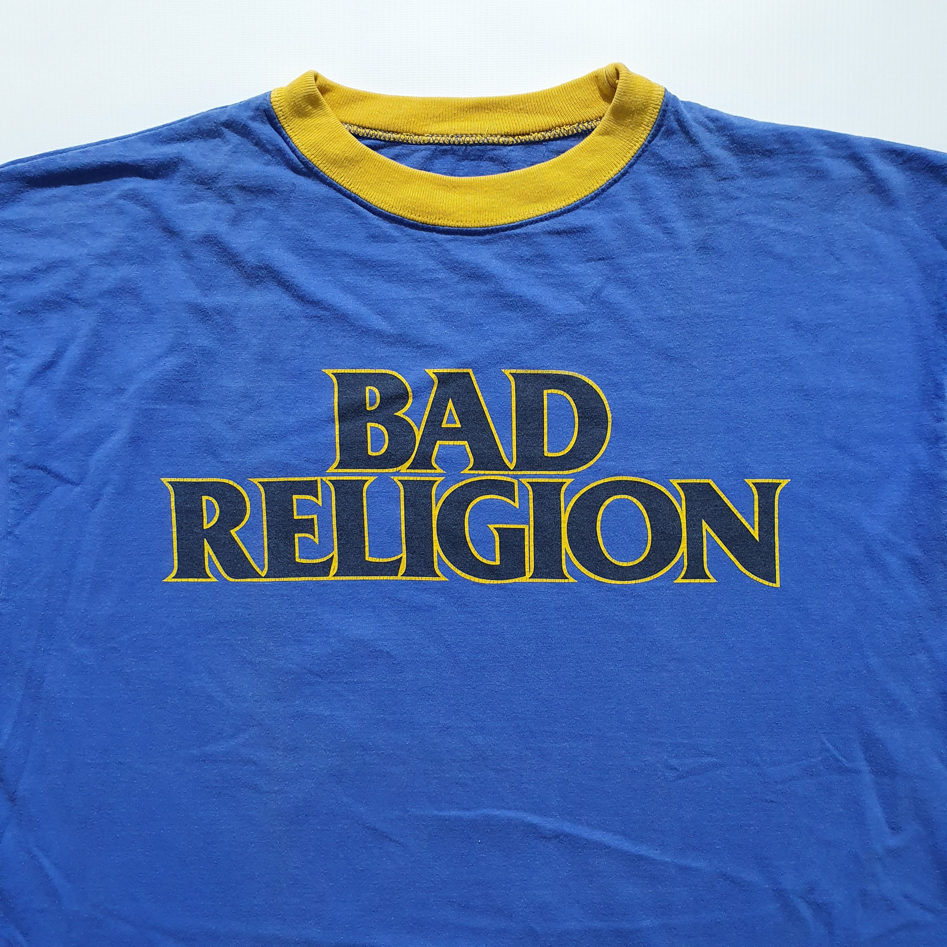 Vintage Vintage Rare BAD RELIGION Baseball Rock Tee Shirt Size US L / EU 52-54 / 3 - 9 Thumbnail