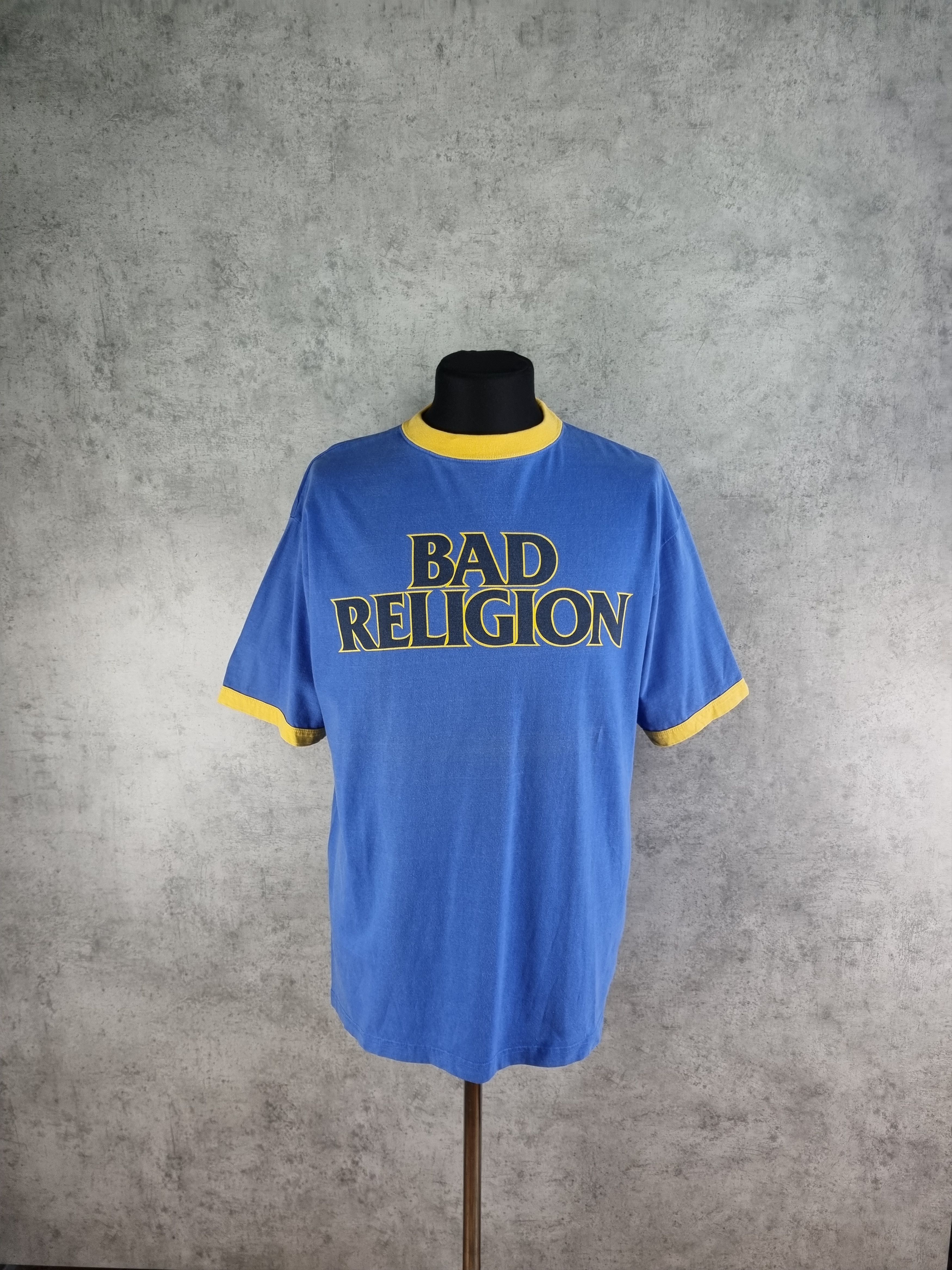 Vintage Vintage Rare BAD RELIGION Baseball Rock Tee Shirt Size US L / EU 52-54 / 3 - 8 Thumbnail