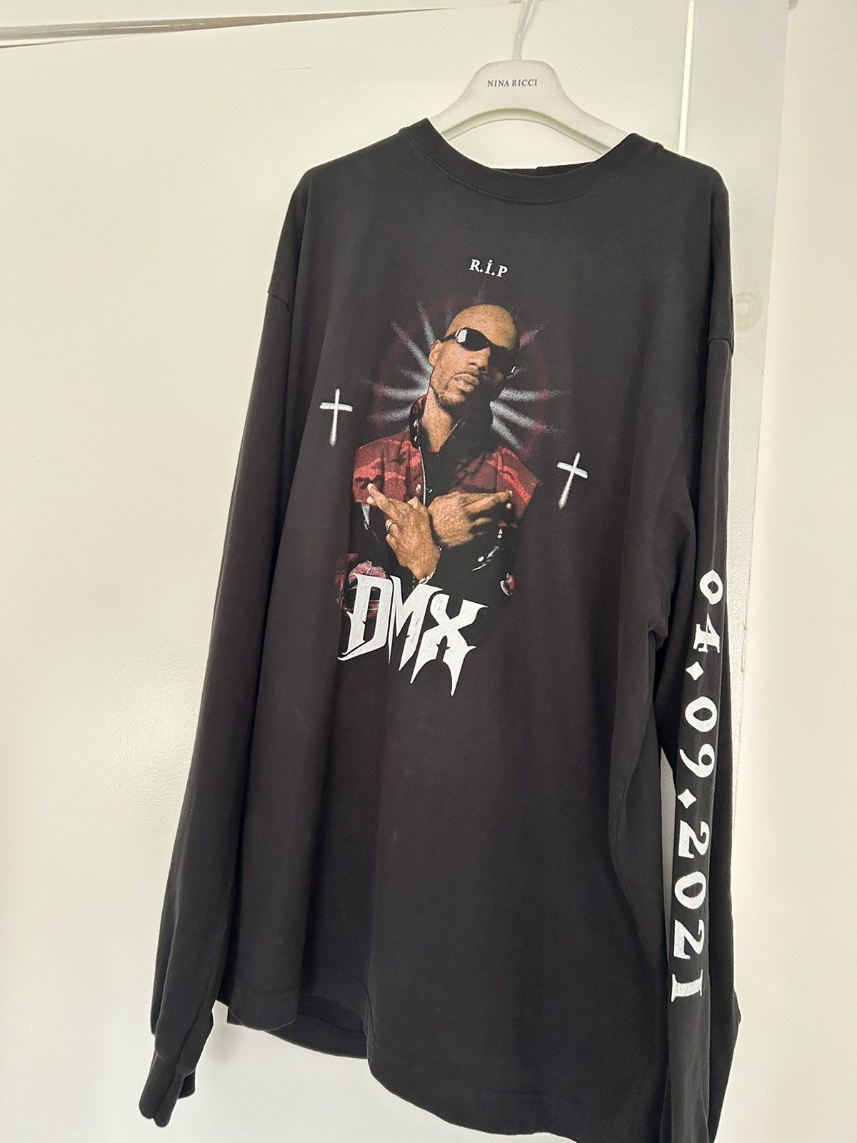 Balenciaga x Yeezy DMX A Tribute ロンTシャツ ブラック DMX Balenciaga Yeezy Tribute T Shirt Medium M SOLD OUT IN