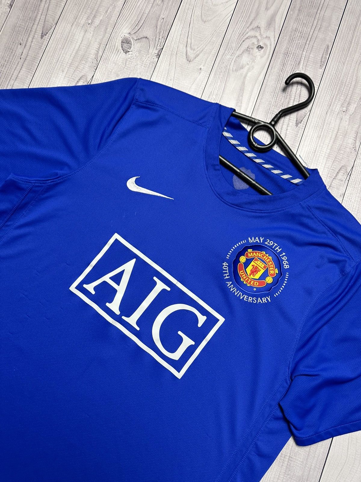 Nike × Vintage Vintage Nike Manchester United soccer jersey Blue rare L Size US L / EU 52-54 / 3 - 2 Thumbnail
