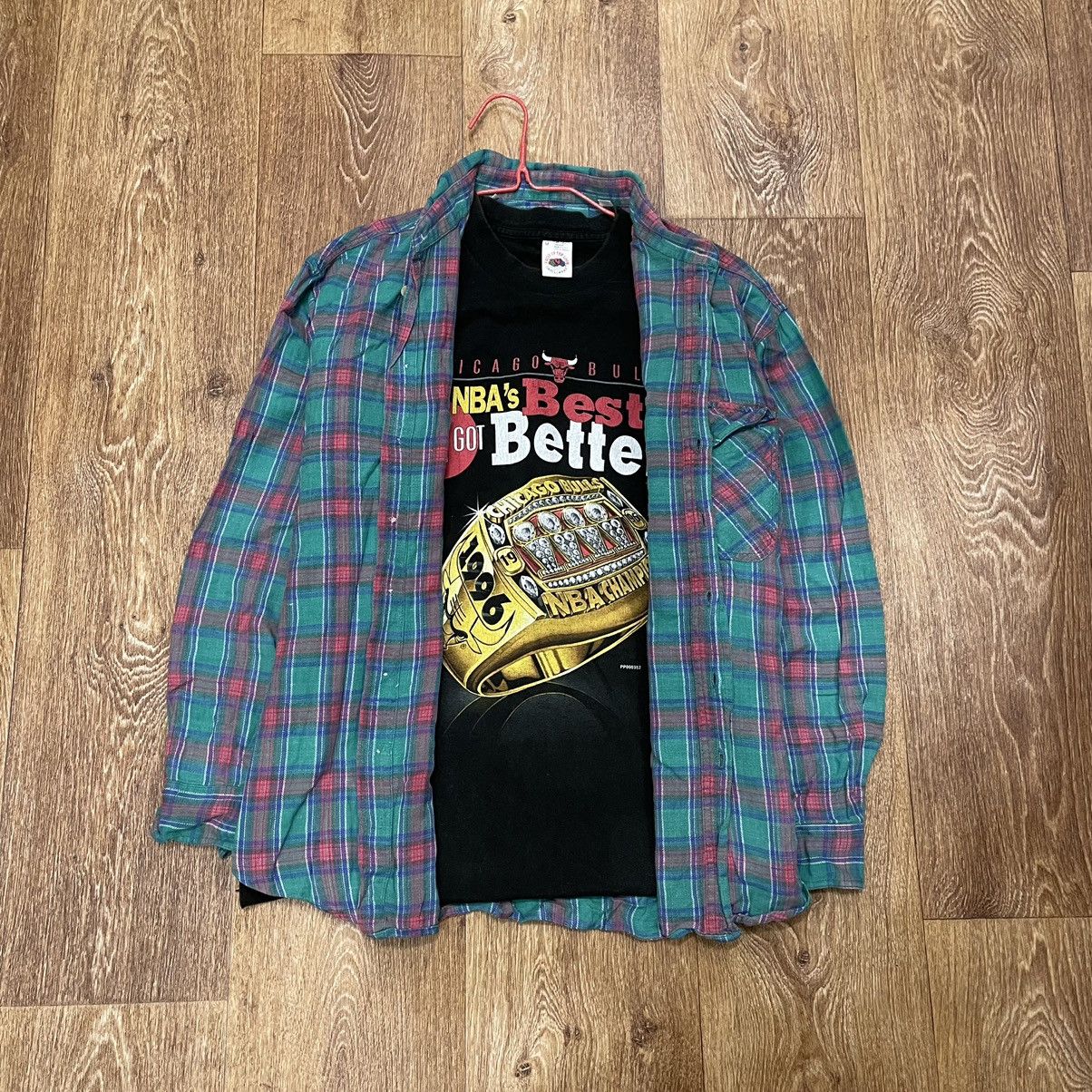 Vintage Vintage 90s Plaid Shirt Oversized Grunge Streetwear Logo XL Size US XL / EU 56 / 4 - 1 Thumbnail