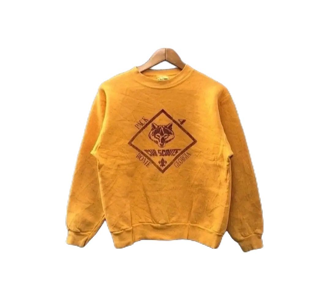 Vintage Vintage 90s cub scouts army sweatshirt pullover Size US M / EU 48-50 / 2 - 1 Thumbnail