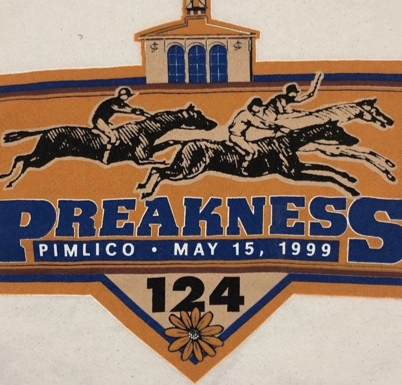 Fruit Of The Loom Vintage 90s preakness race horse sweatshirt pullover Size US XL / EU 56 / 4 - 2 Thumbnail